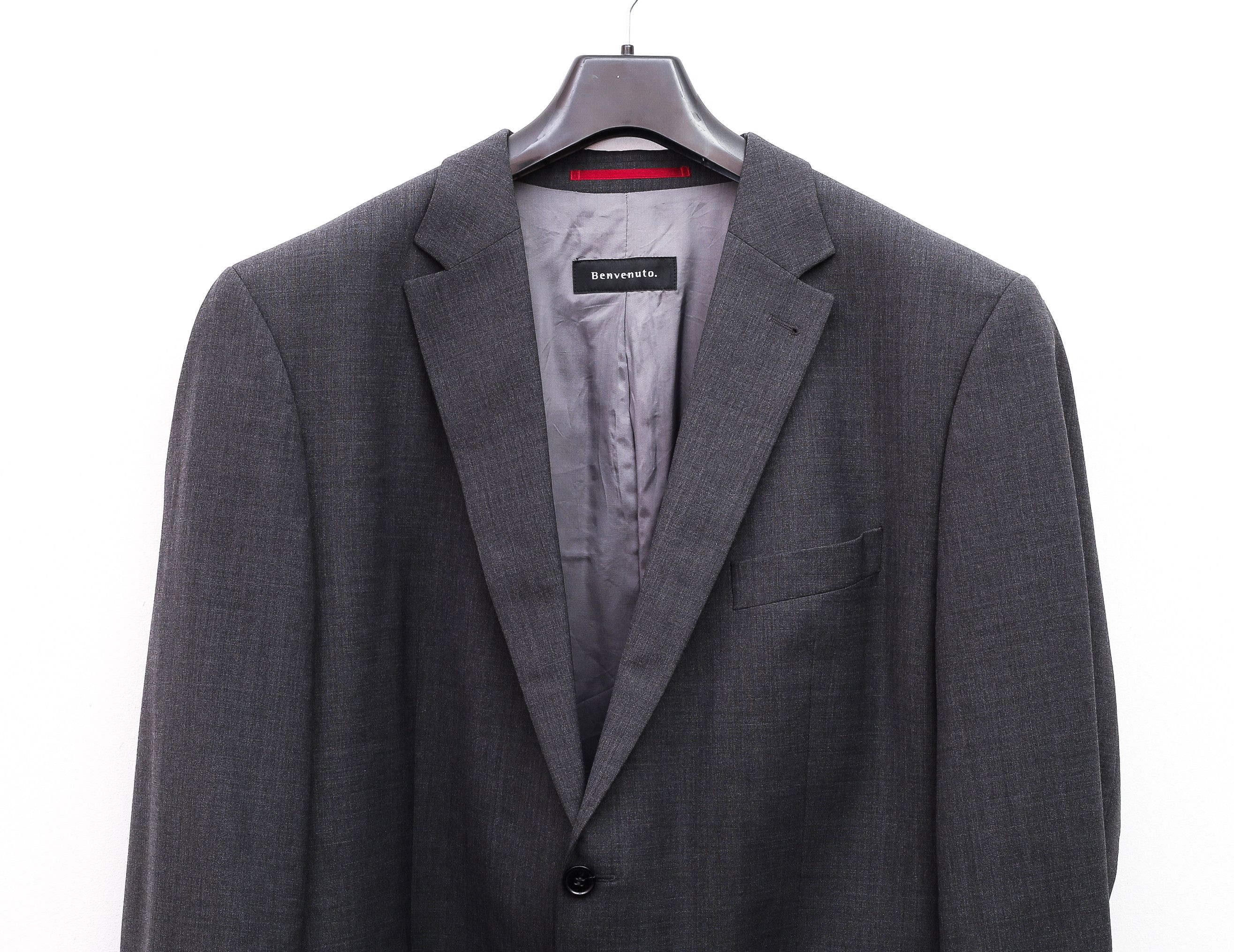 Designer BENVENUTO Wool Grey Blazer Coat Jacket Suit Sport Top Size 48S - 2 Thumbnail