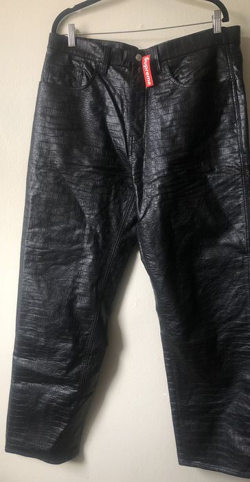 最高級のスーパー Croc Faux 21SS Painter クロコ BLACK Pant