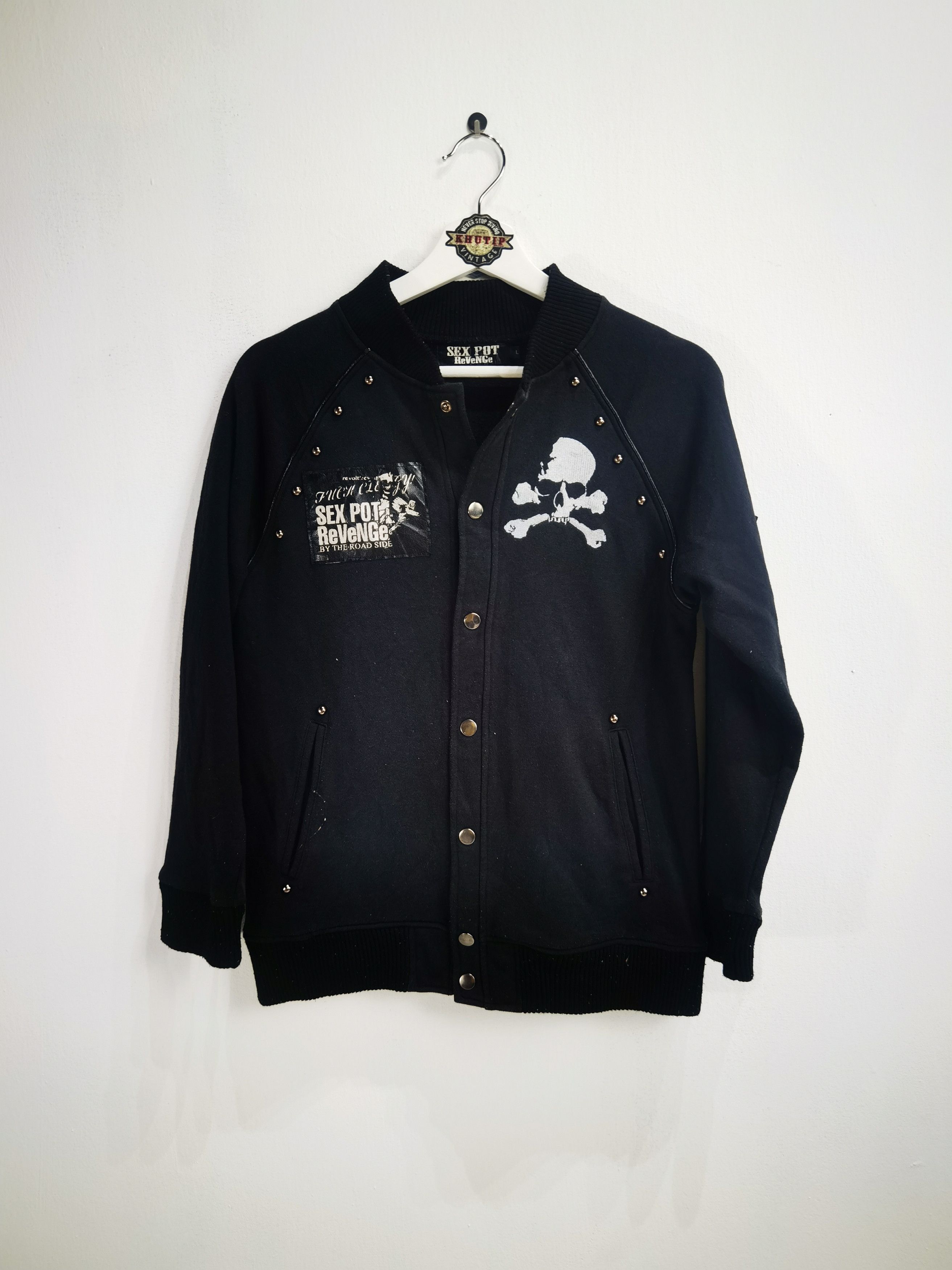 Japanese Brand Sex Pot Revenge Punk Jacket Hoodie Ripped Design