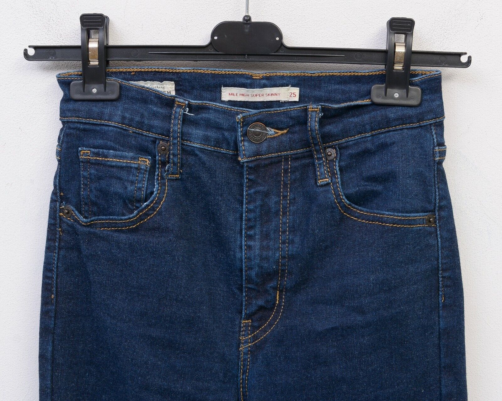 Levi's Big E Mile High Skinny Premium Denim Jeans Stretch Pants Size 25" / US 0 / IT 36 - 2 Thumbnail