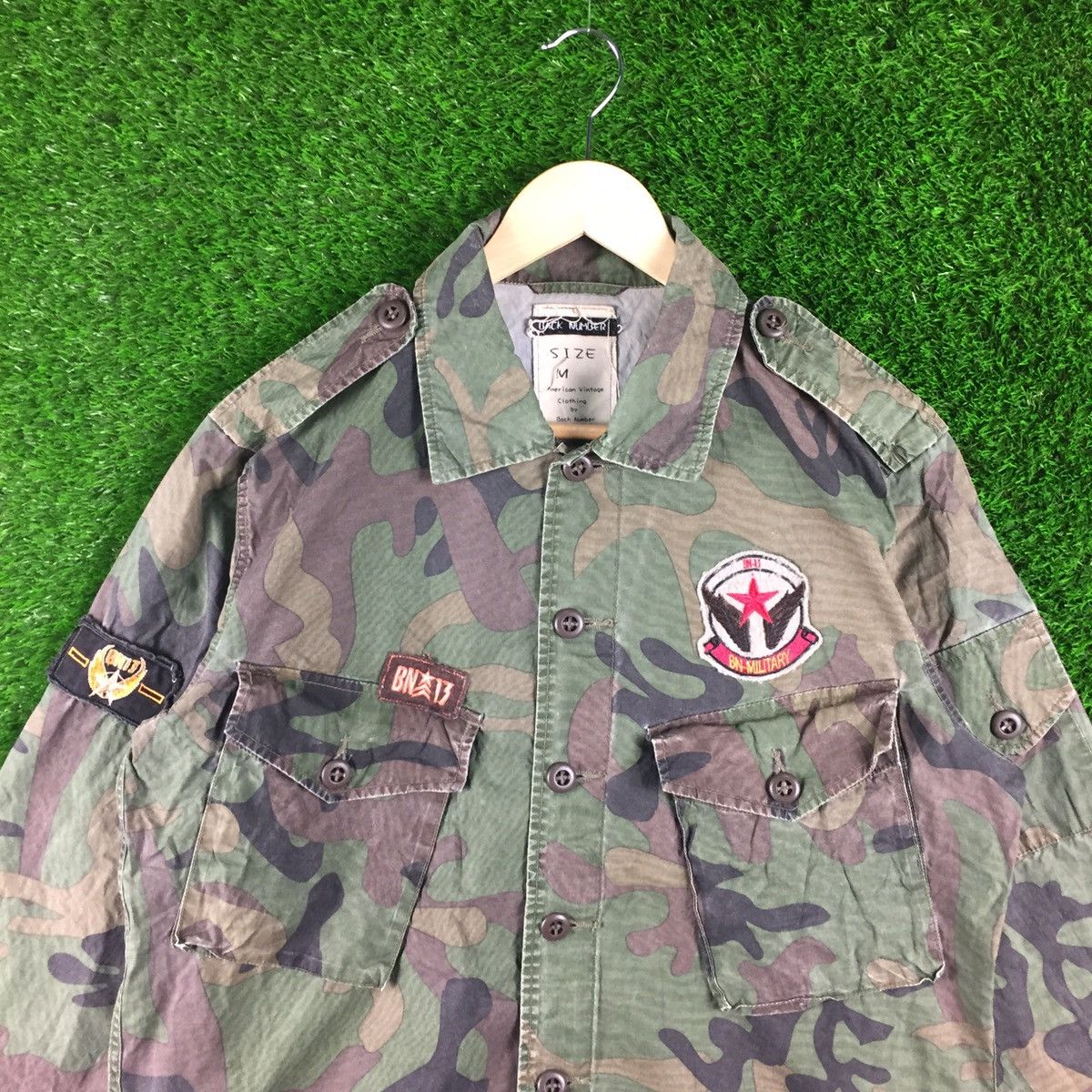 Japanese Brand × Vintage Back Number Camouflage Buttons Up Military Style Size US M / EU 48-50 / 2 - 3 Thumbnail