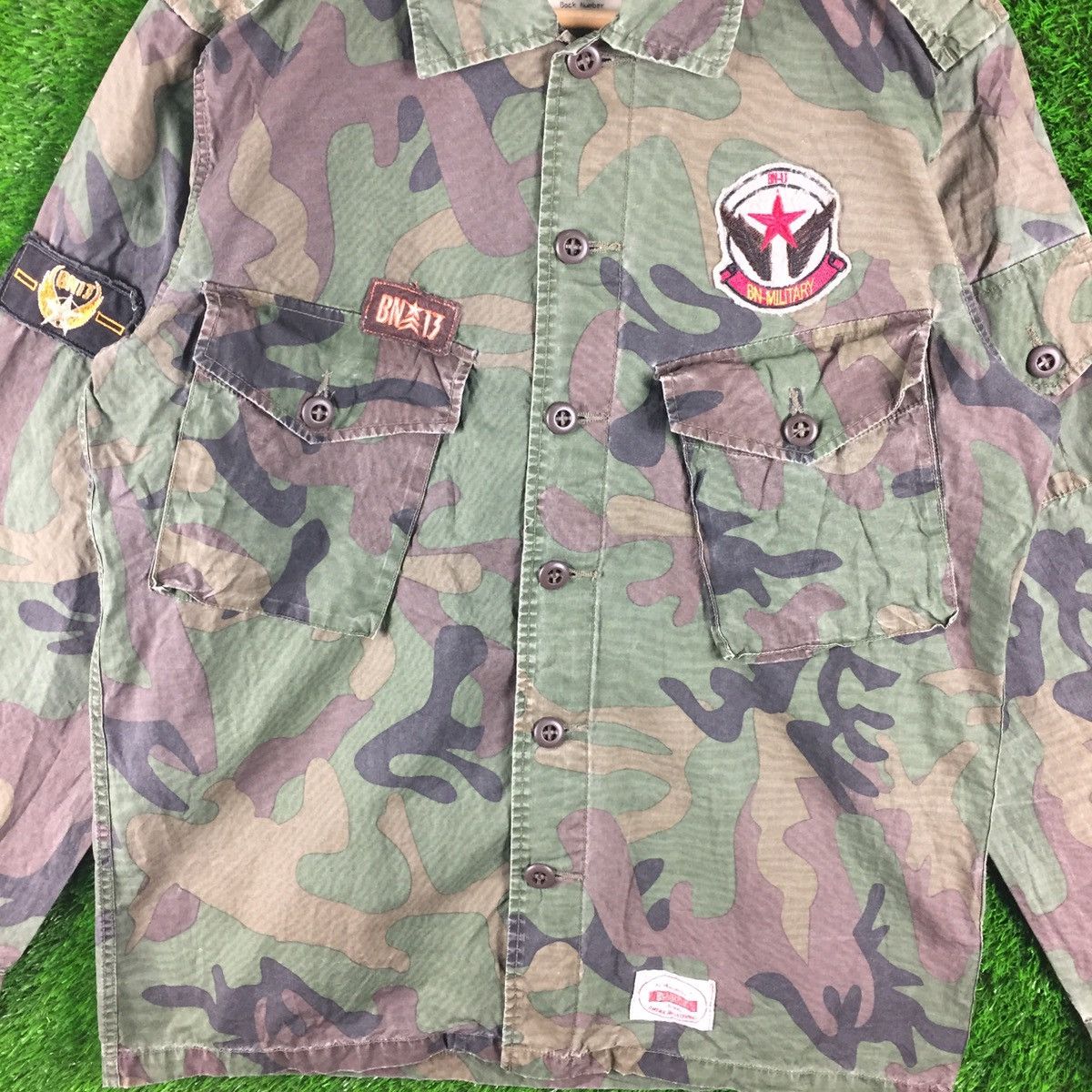 Japanese Brand × Vintage Back Number Camouflage Buttons Up Military Style Size US M / EU 48-50 / 2 - 4 Thumbnail
