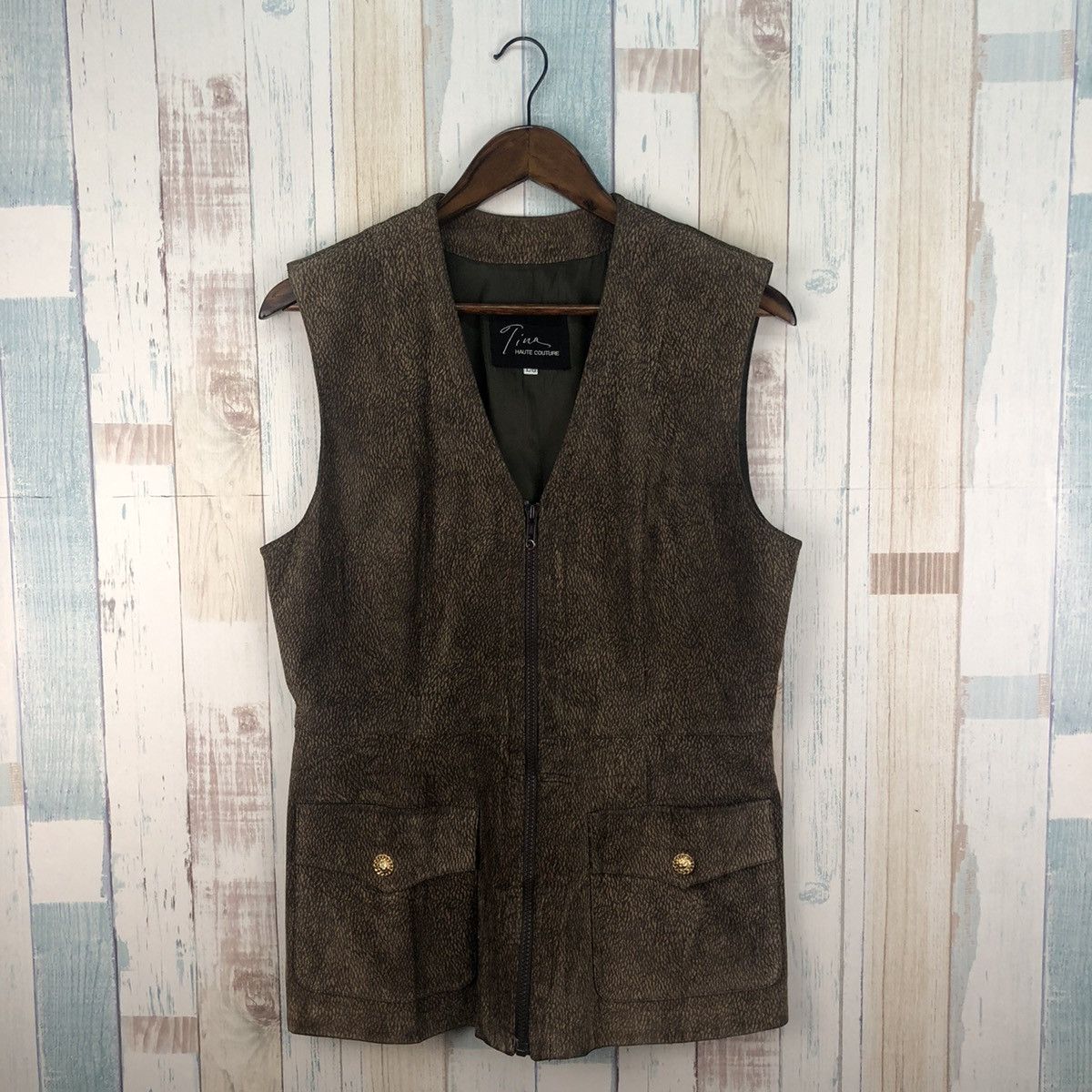 Japanese Brand × Vintage Vintage Haute Couture Leather Vest Size US L / EU 52-54 / 3 - 1 Thumbnail