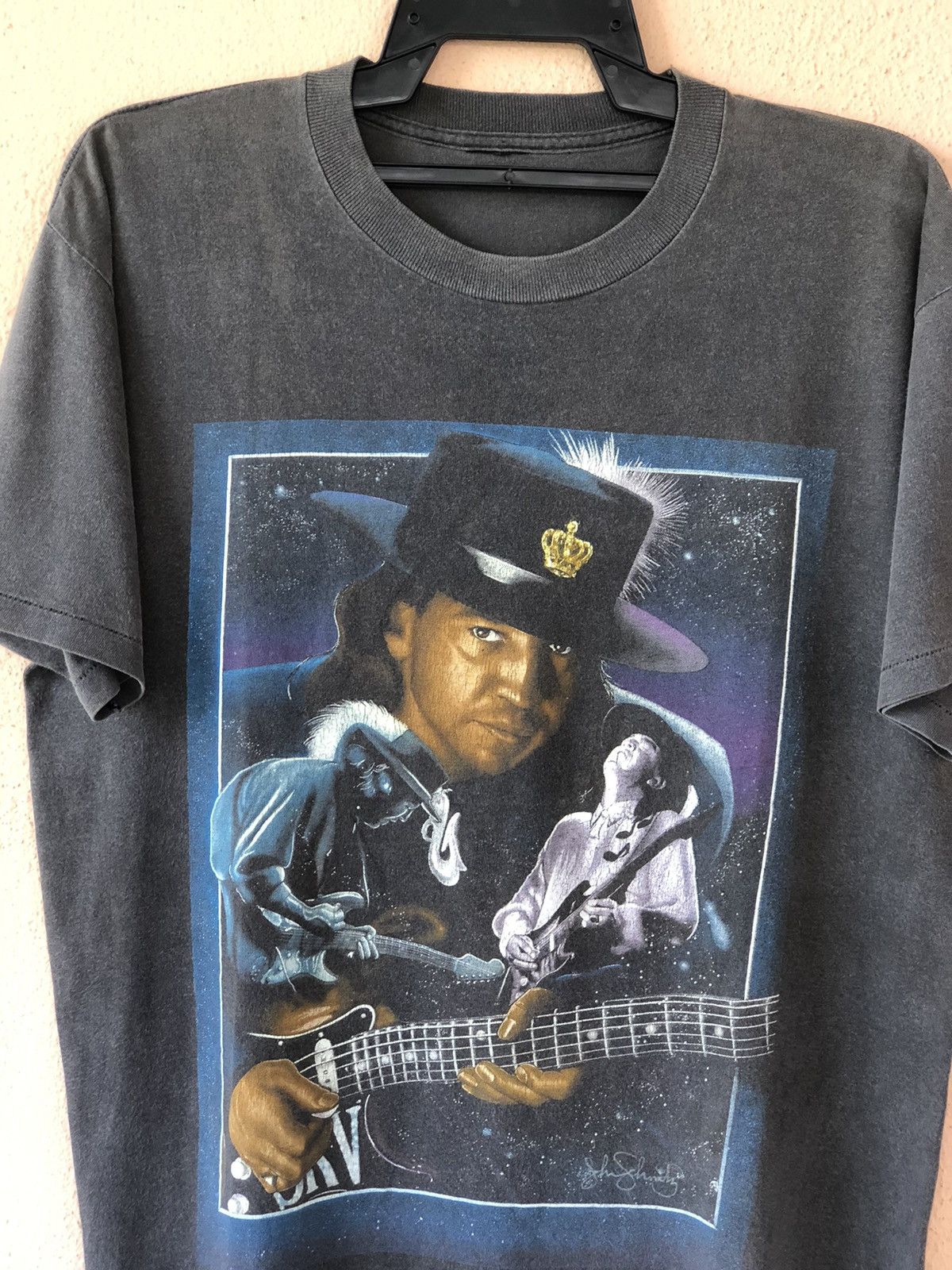 Band Tees Vintage 90s Stevie Ray Vaughan Blues Legend Faded Tee Size US L / EU 52-54 / 3 - 2 Thumbnail
