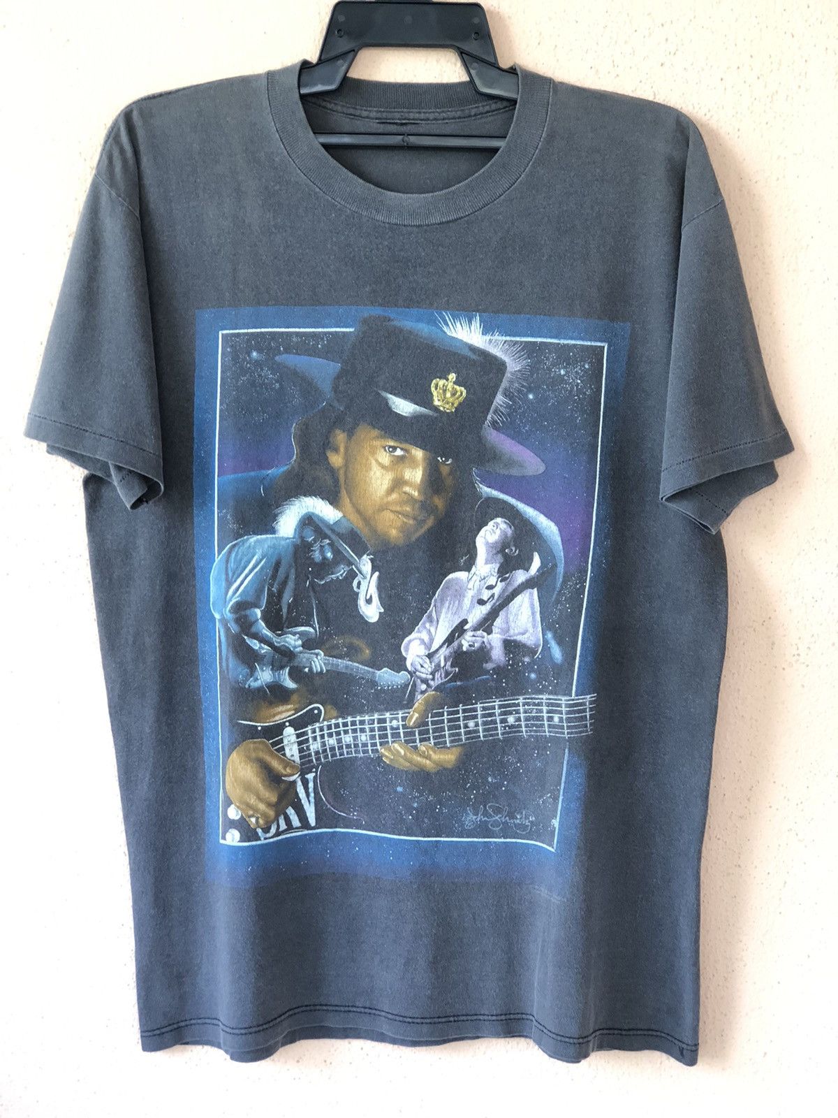 Band Tees Vintage 90s Stevie Ray Vaughan Blues Legend Faded Tee Size US L / EU 52-54 / 3 - 1 Thumbnail