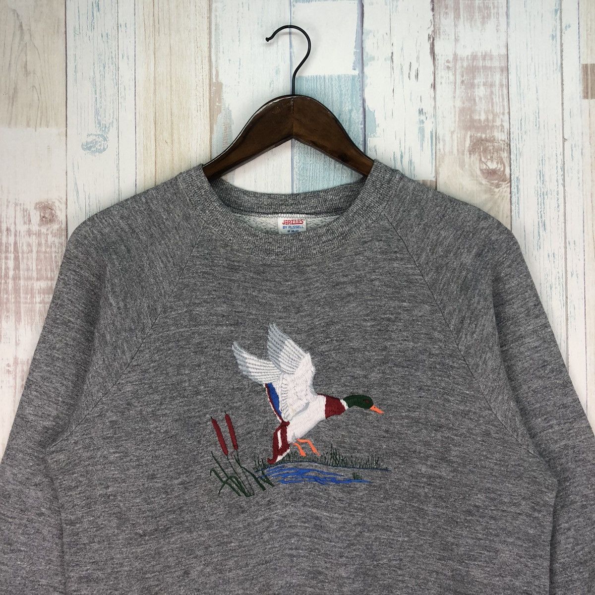 Jerzees Vintage 80s Jerzees Triblend Embroidered Logo Sweatshirt Size US M / EU 48-50 / 2 - 3 Thumbnail