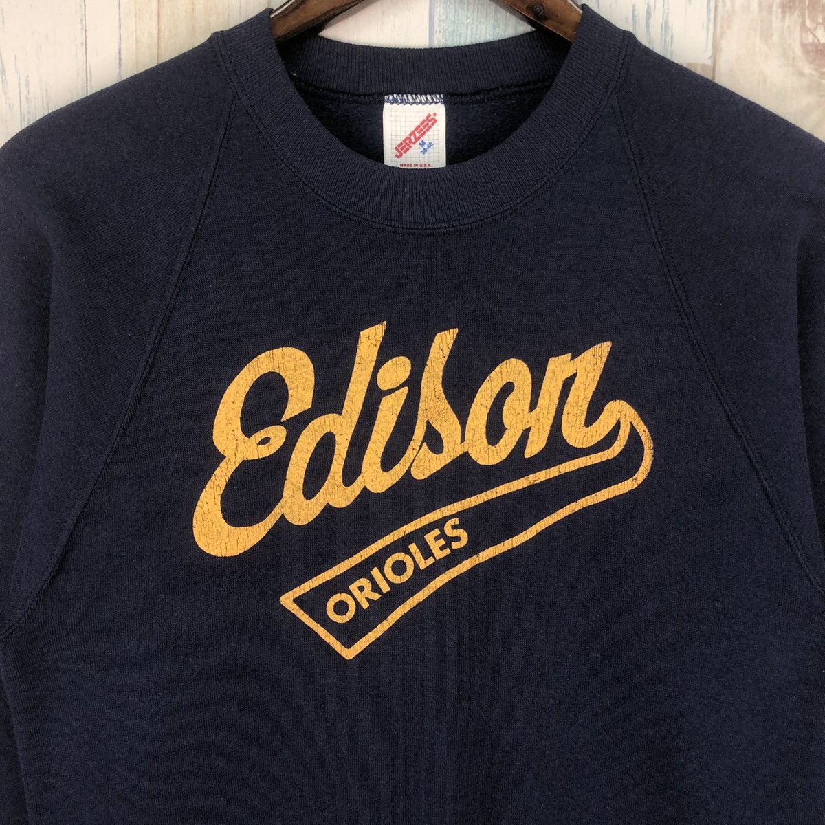 Jerzees × Vintage Vintage 90s Edison Orioles Sweatshirt Crewneck Size US M / EU 48-50 / 2 - 4 Thumbnail