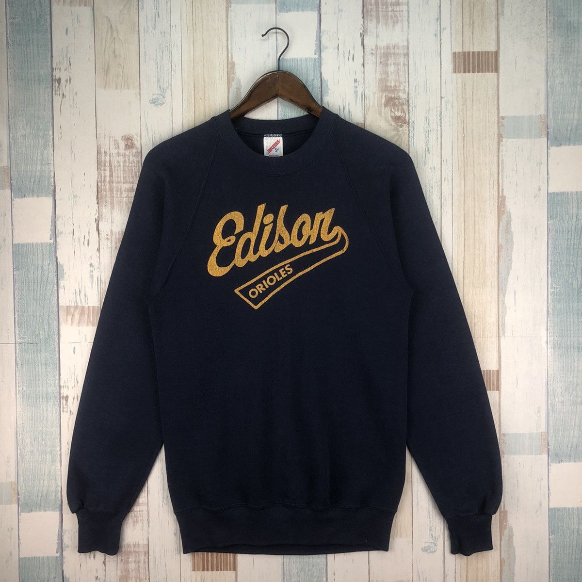 Jerzees × Vintage Vintage 90s Edison Orioles Sweatshirt Crewneck Size US M / EU 48-50 / 2 - 1 Thumbnail
