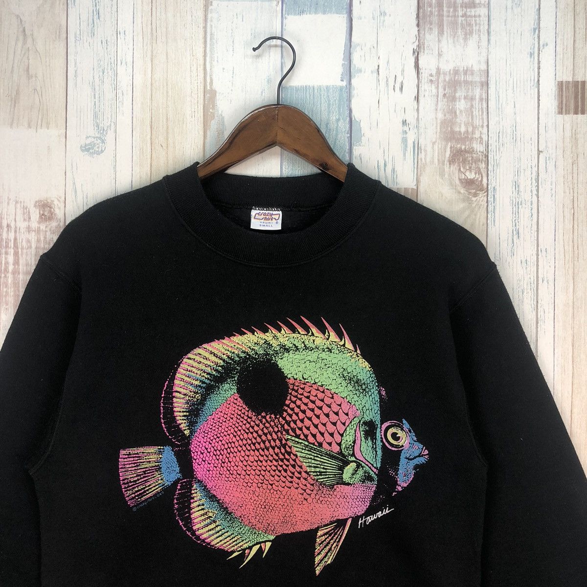 Vintage Vintage 90s Hawaii Crazy Shirts Big Logo Sweatshirts Size US S / EU 44-46 / 1 - 3 Thumbnail