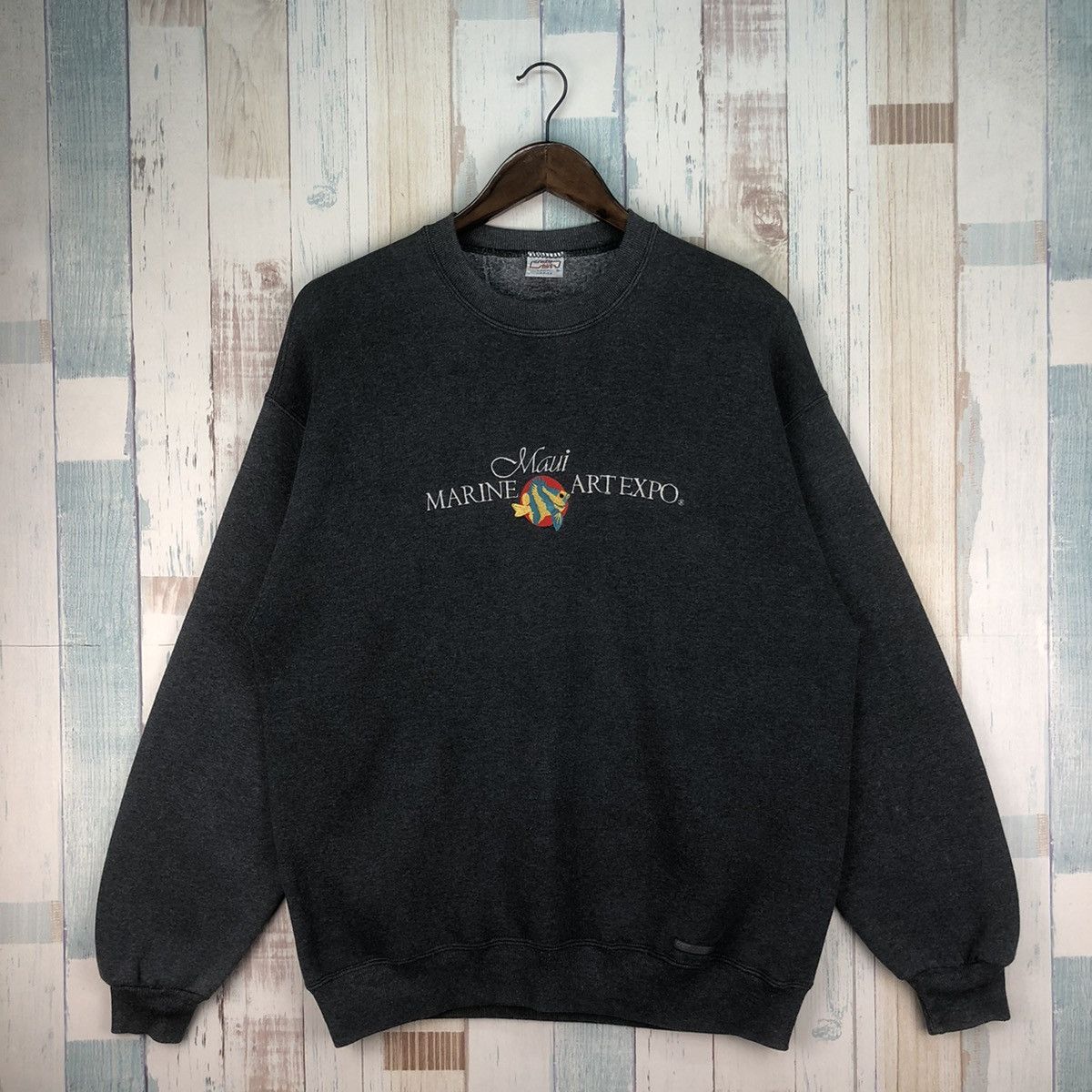 Vintage Vintage 90s Maui Marine Art Expo Sweatshirt Size US L / EU 52-54 / 3 - 1 Thumbnail