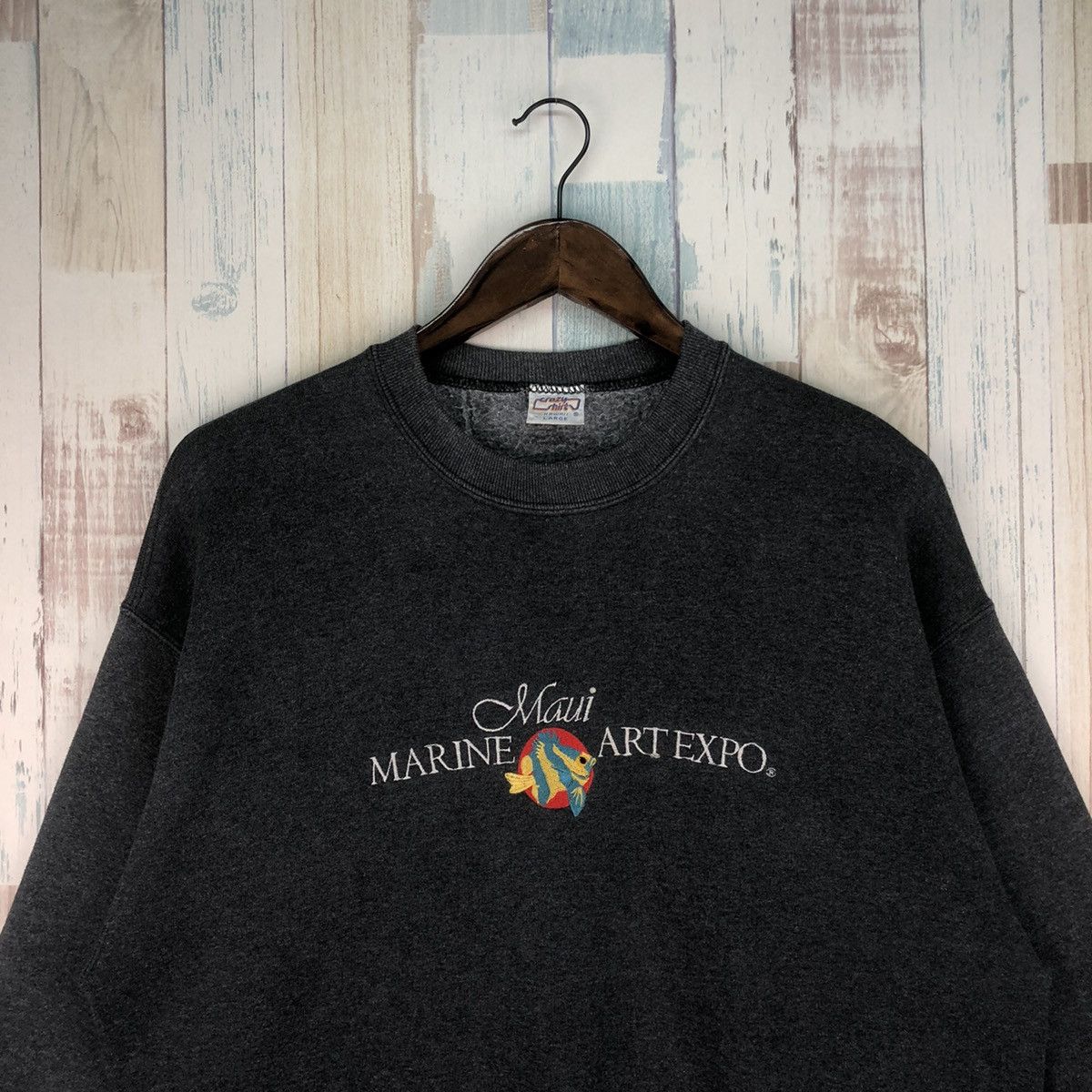 Vintage Vintage 90s Maui Marine Art Expo Sweatshirt Size US L / EU 52-54 / 3 - 3 Thumbnail