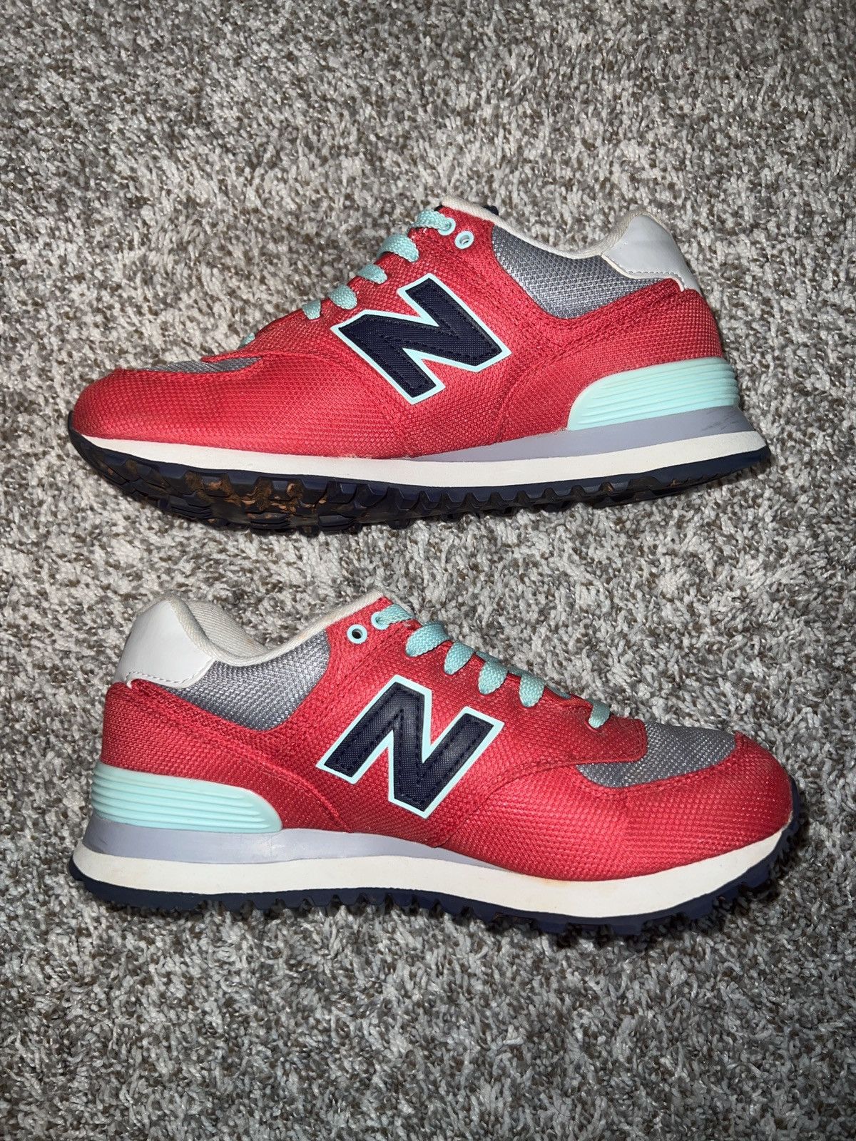 New balance 574 Mens wmns rare colors red/Ice blue