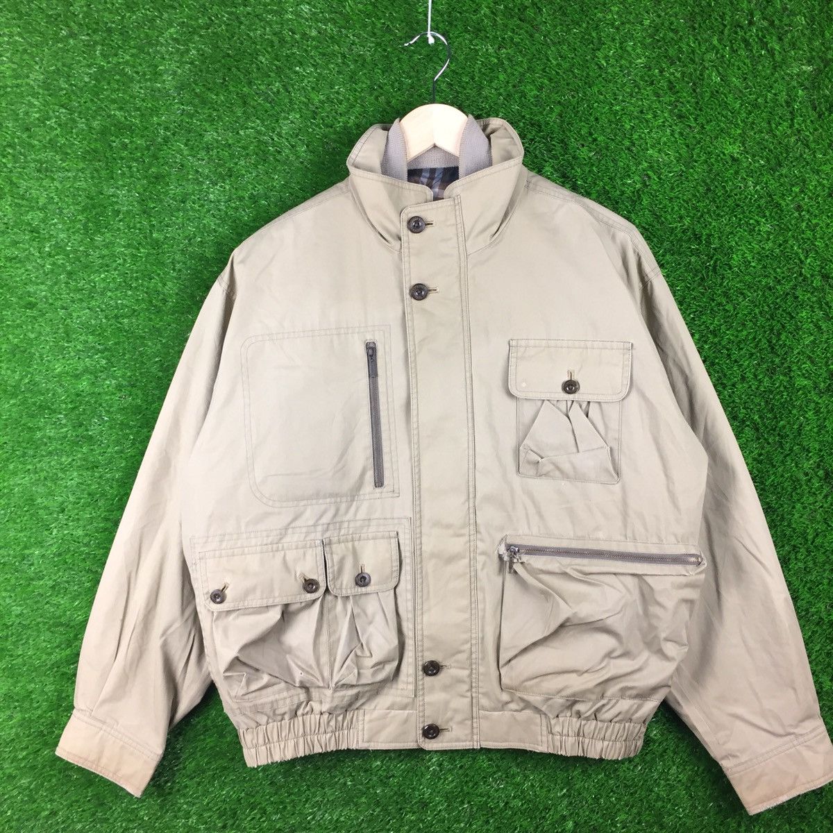 Burberry Vintage Burberry Bomber Jacket Blue Nova Check Size US M / EU 48-50 / 2 - 2 Thumbnail