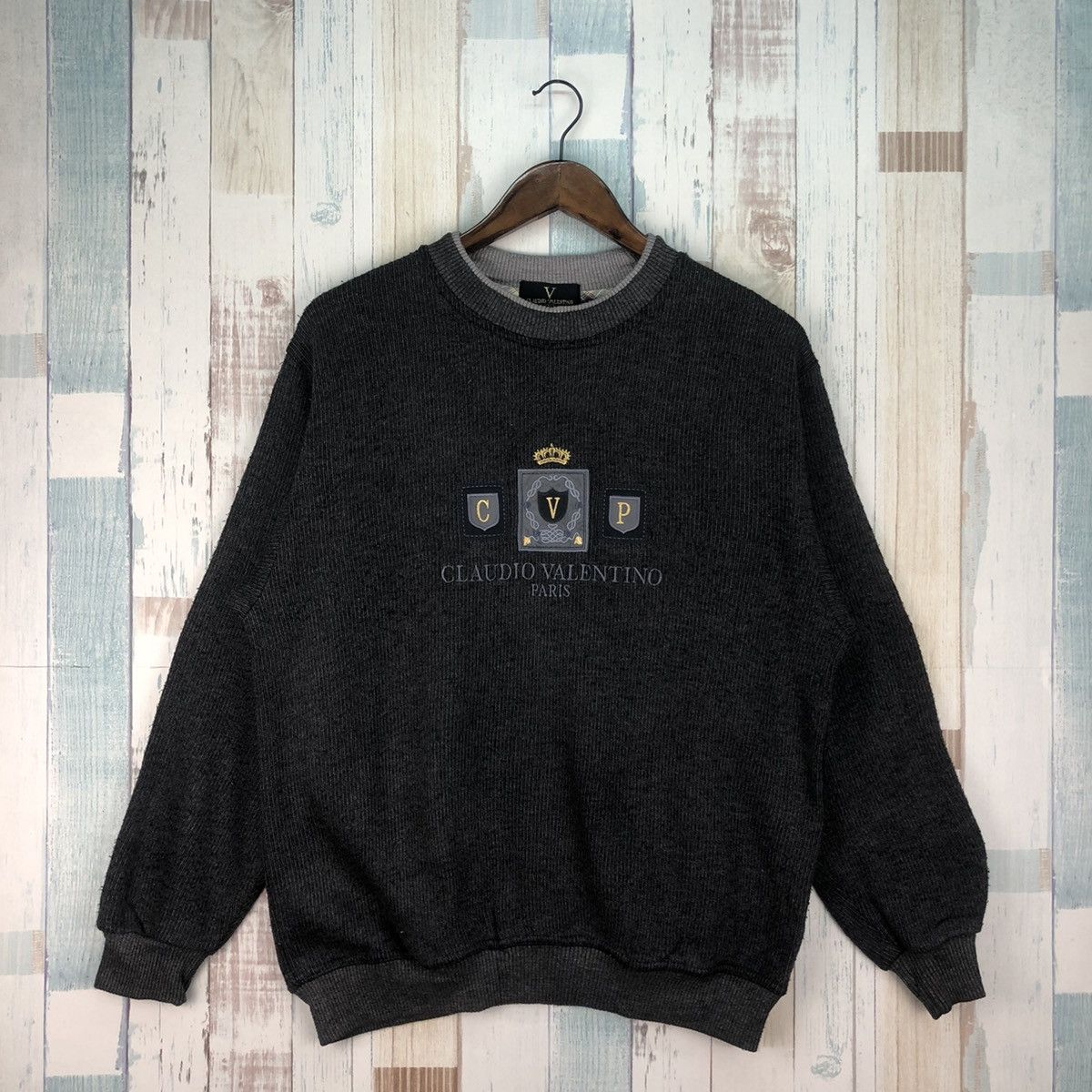 Valentino × Vintage Vintage Claudio Valentino Sweatshirt Crewneck Size US L / EU 52-54 / 3 - 1 Thumbnail