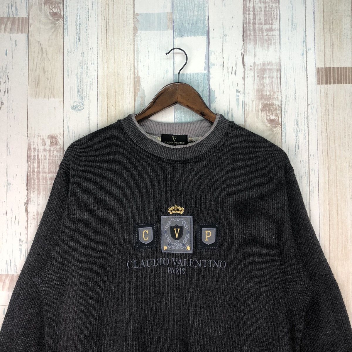 Valentino × Vintage Vintage Claudio Valentino Sweatshirt Crewneck Size US L / EU 52-54 / 3 - 2 Thumbnail