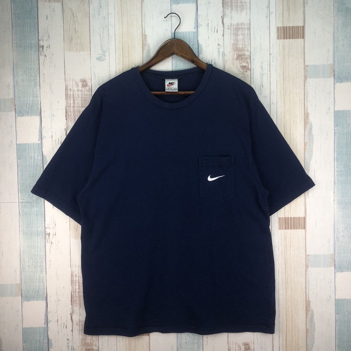 Nike × Vintage Vintage Nike Embroidery Small Logo Pocket T-shirt Size US L / EU 52-54 / 3 - 1 Thumbnail
