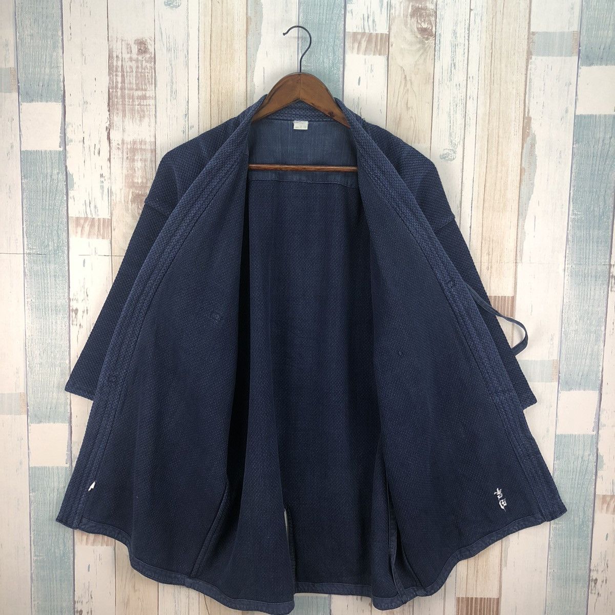 Indigo × Vintage Vintage Japan Blue Indigo Drawstring Kimono Distressed Size US XL / EU 56 / 4 - 3 Thumbnail