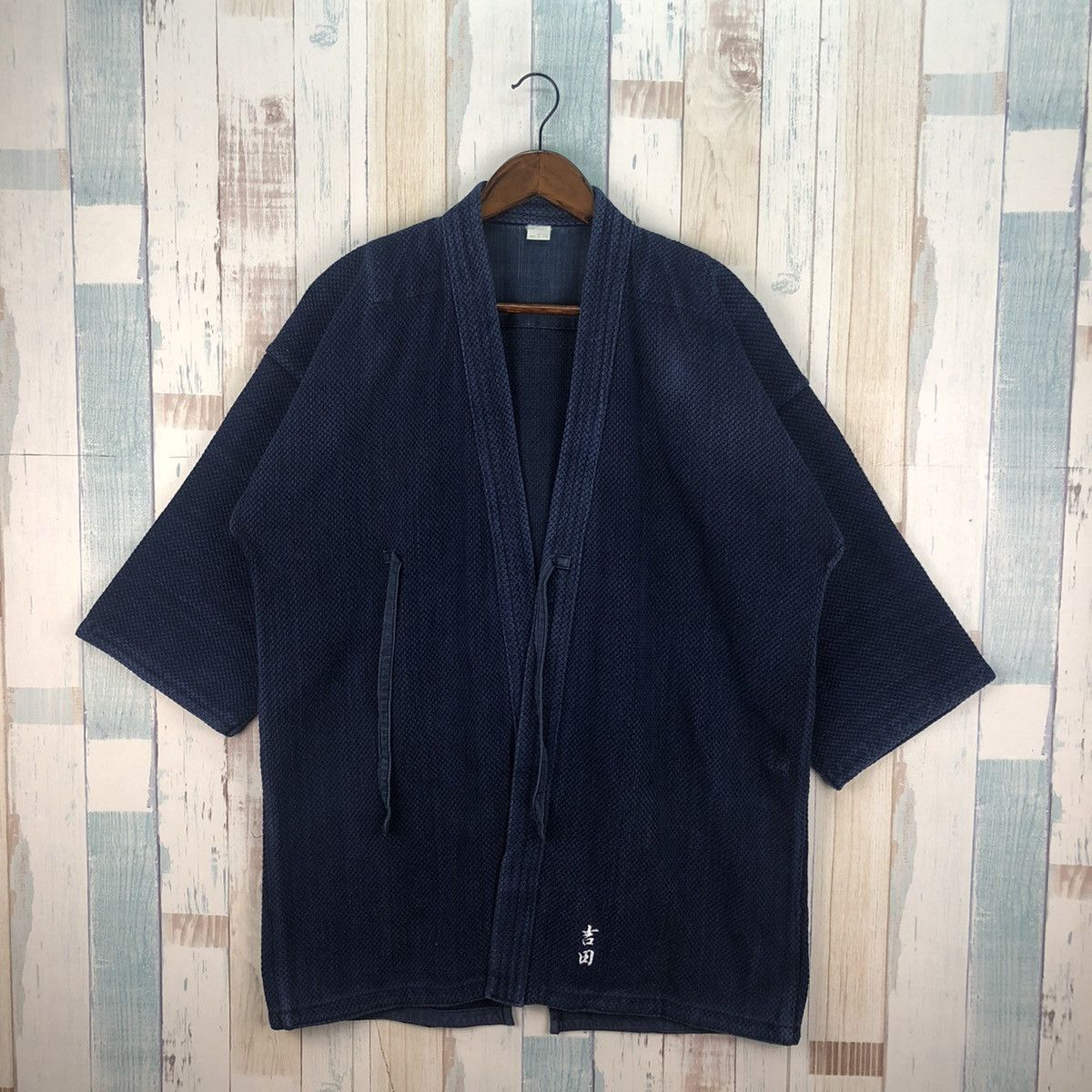 Indigo × Vintage Vintage Japan Blue Indigo Drawstring Kimono Distressed Size US XL / EU 56 / 4 - 1 Thumbnail