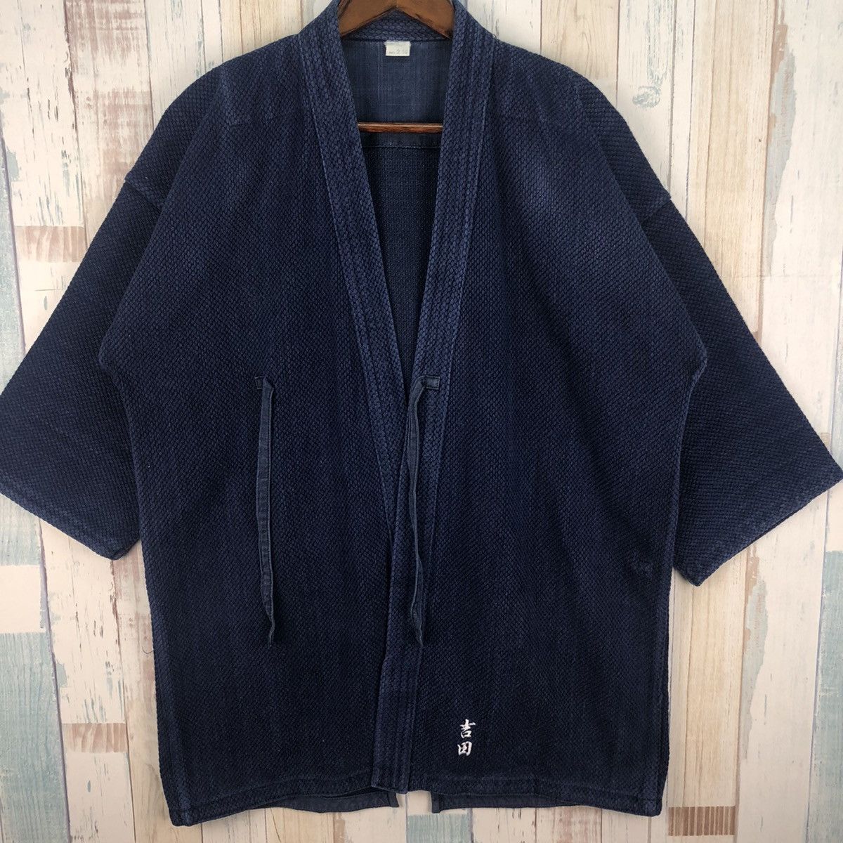 Indigo × Vintage Vintage Japan Blue Indigo Drawstring Kimono Distressed Size US XL / EU 56 / 4 - 5 Thumbnail