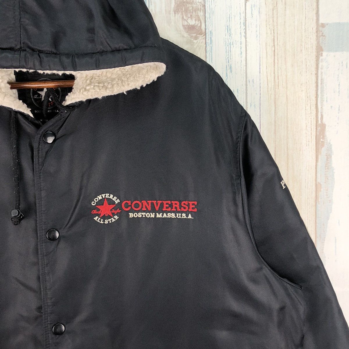 Converse Vintage Converse All Star Big Logo Sherpa Hoodie Size US L / EU 52-54 / 3 - 4 Thumbnail