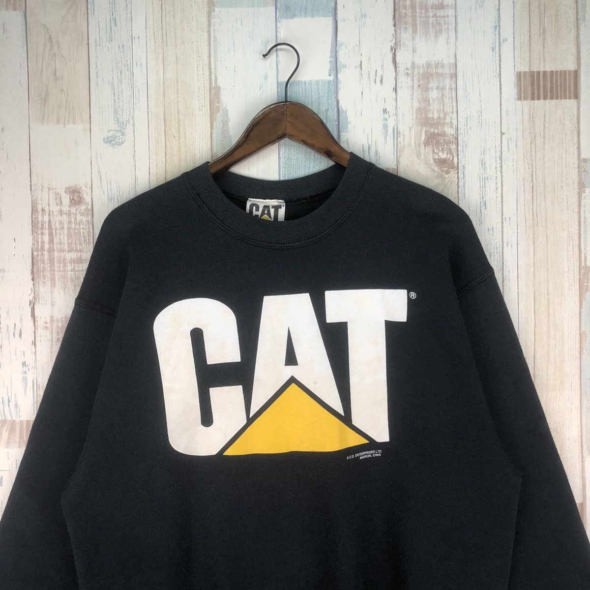 Caterpillar × Vintage Vintage 90s Caterpillar Big Logo Sweatshirt Size US L / EU 52-54 / 3 - 3 Thumbnail