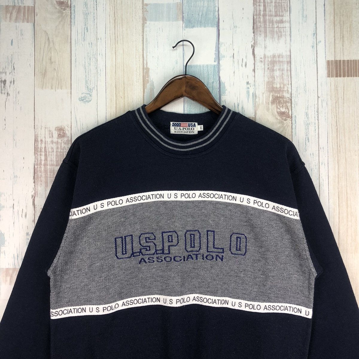 U.S. Polo Assn. × Vintage Vintage US Polo Assn. Big Logo Sweatshirt Crewneck Size US M / EU 48-50 / 2 - 2 Thumbnail