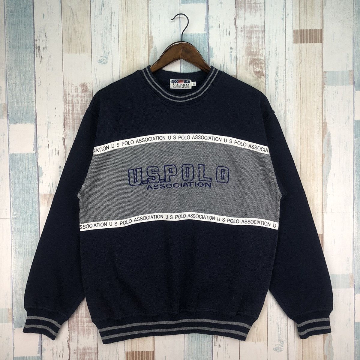 U.S. Polo Assn. × Vintage Vintage US Polo Assn. Big Logo Sweatshirt Crewneck Size US M / EU 48-50 / 2 - 1 Thumbnail