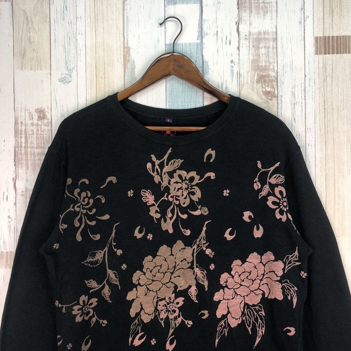 Japanese Brand Vintage Chikiriya Floral Sweatshirt Size US L / EU 52-54 / 3 - 3 Thumbnail
