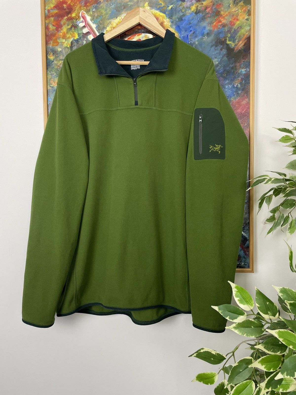 image of Arcteryx Covert Fleece Green Olive Hype Outdoor Tech in Olive Green, Men's (Size XL)