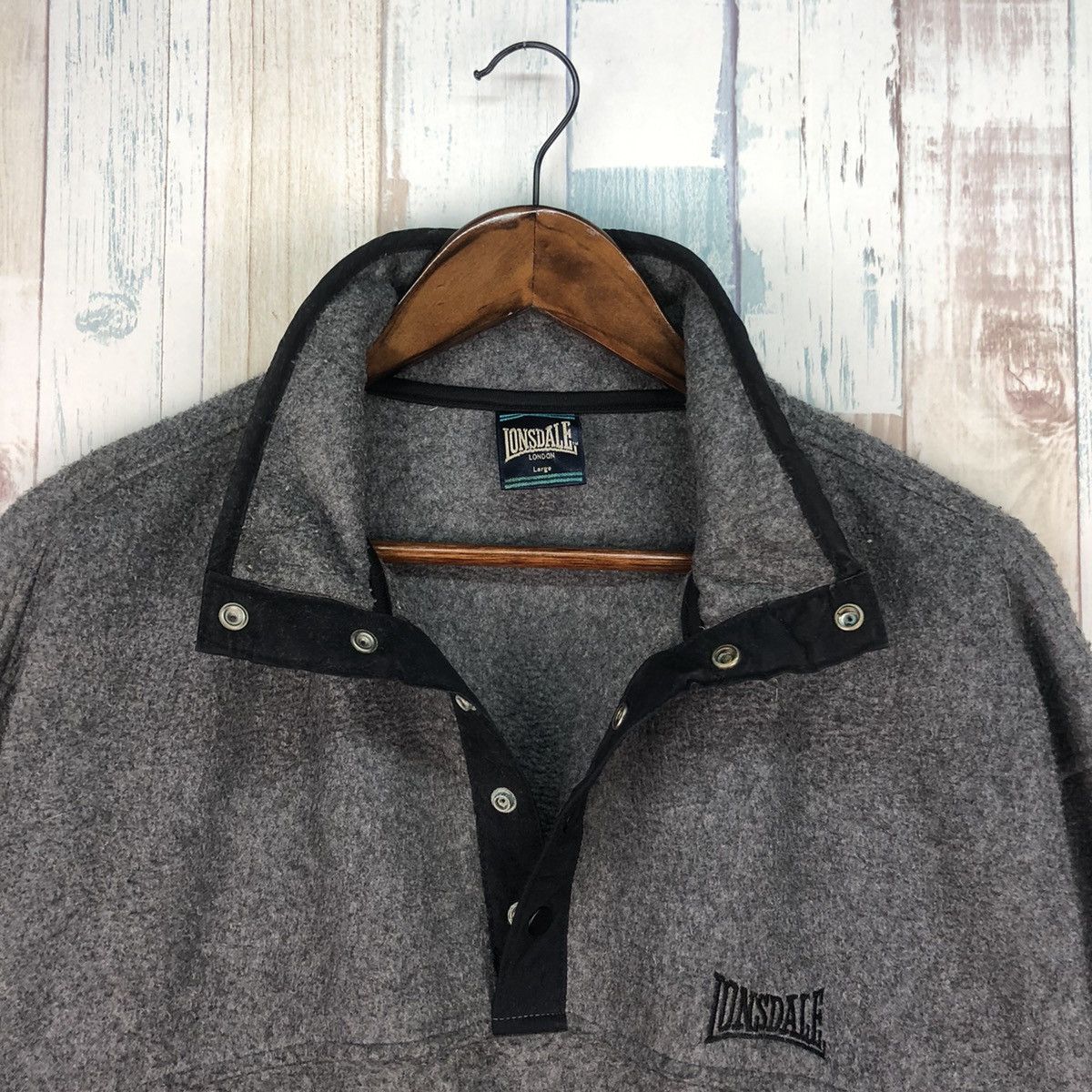 Lonsdale Vintage Lonsdale Snap Button Fleece Size US L / EU 52-54 / 3 - 6 Thumbnail