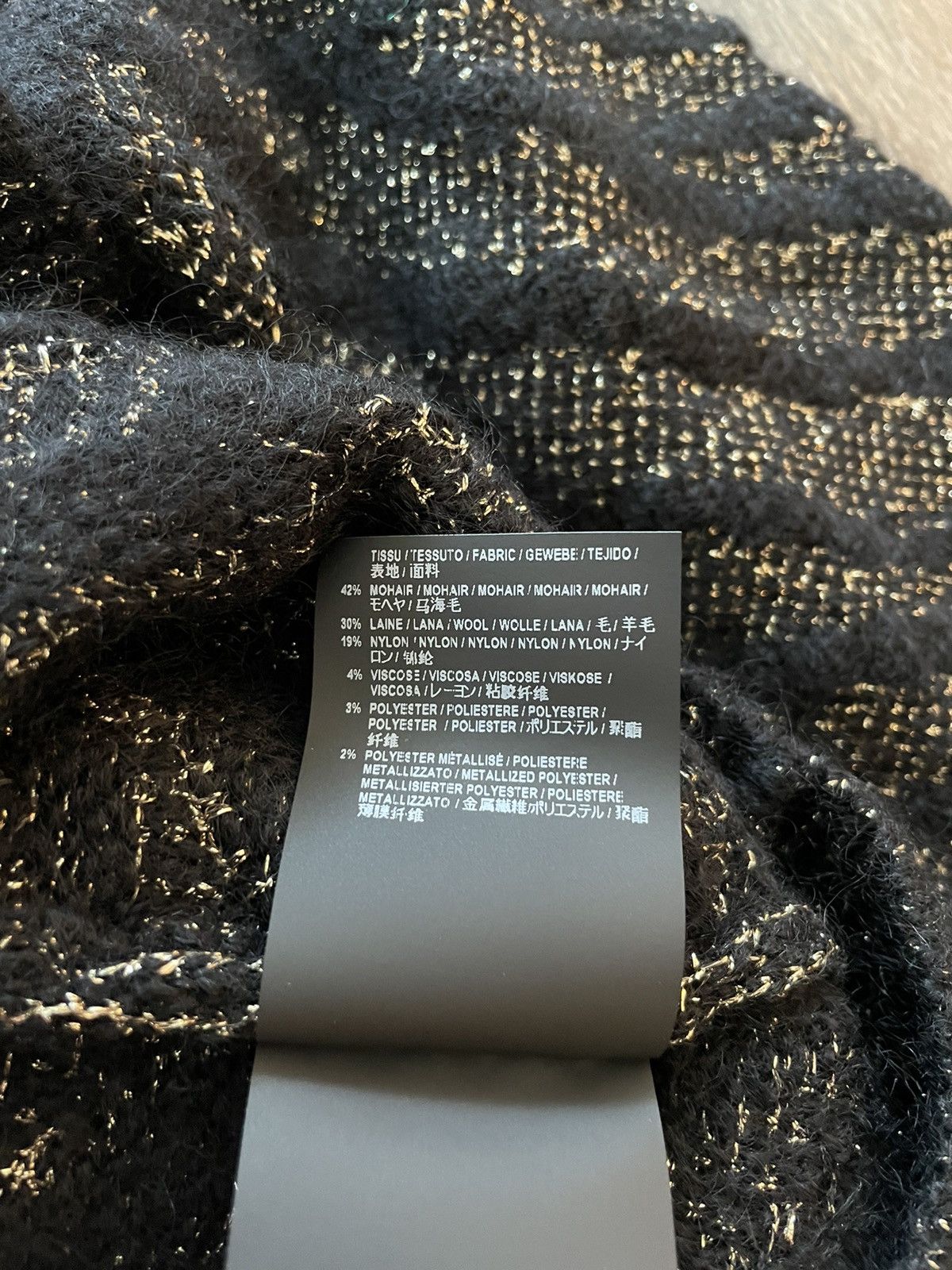 Hedi Slimane × Saint Laurent Paris × Yves Saint Laurent $1,500Value Super Rare Zebra Lurex Jacquard Sweater 100% New Size US L / EU 52-54 / 3 - 23 Thumbnail