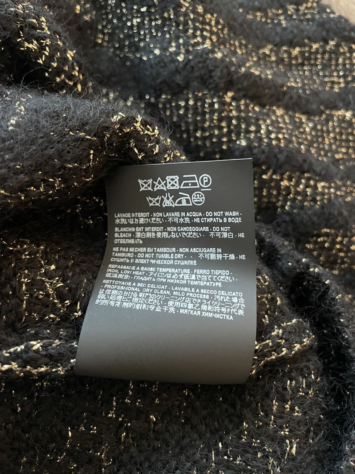 Hedi Slimane × Saint Laurent Paris × Yves Saint Laurent $1,500Value Super Rare Zebra Lurex Jacquard Sweater 100% New Size US L / EU 52-54 / 3 - 24 Thumbnail