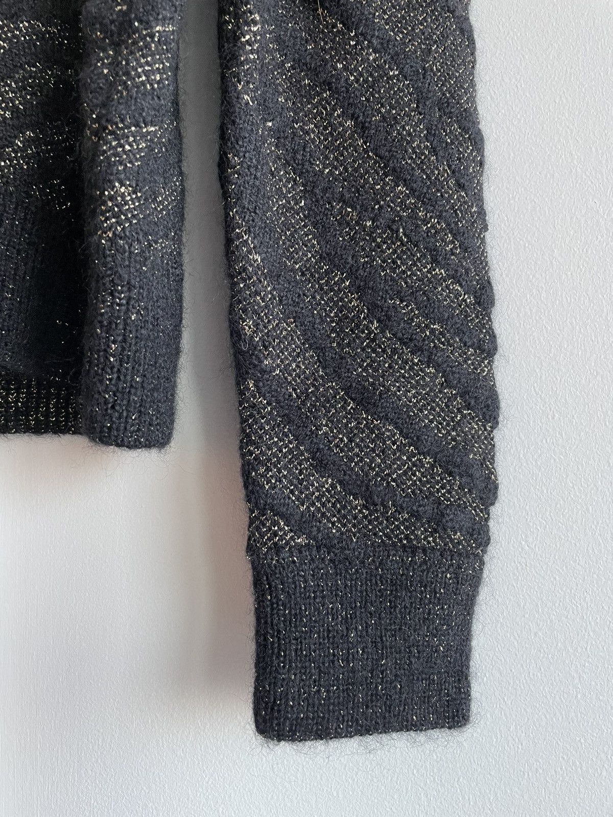 Hedi Slimane × Saint Laurent Paris × Yves Saint Laurent $1,500Value Super Rare Zebra Lurex Jacquard Sweater 100% New Size US L / EU 52-54 / 3 - 15 Thumbnail