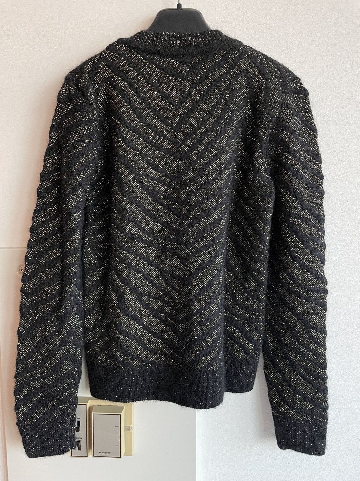 Hedi Slimane × Saint Laurent Paris × Yves Saint Laurent $1,500Value Super Rare Zebra Lurex Jacquard Sweater 100% New Size US L / EU 52-54 / 3 - 7 Thumbnail