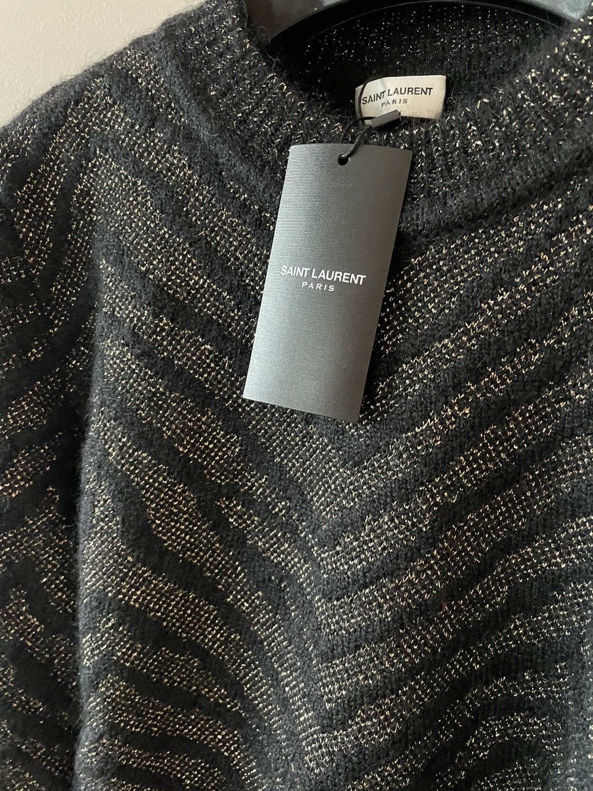 Hedi Slimane × Saint Laurent Paris × Yves Saint Laurent $1,500Value Super Rare Zebra Lurex Jacquard Sweater 100% New Size US L / EU 52-54 / 3 - 4 Thumbnail