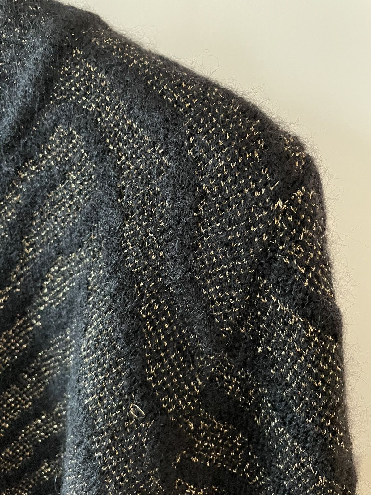 Hedi Slimane × Saint Laurent Paris × Yves Saint Laurent $1,500Value Super Rare Zebra Lurex Jacquard Sweater 100% New Size US L / EU 52-54 / 3 - 21 Thumbnail