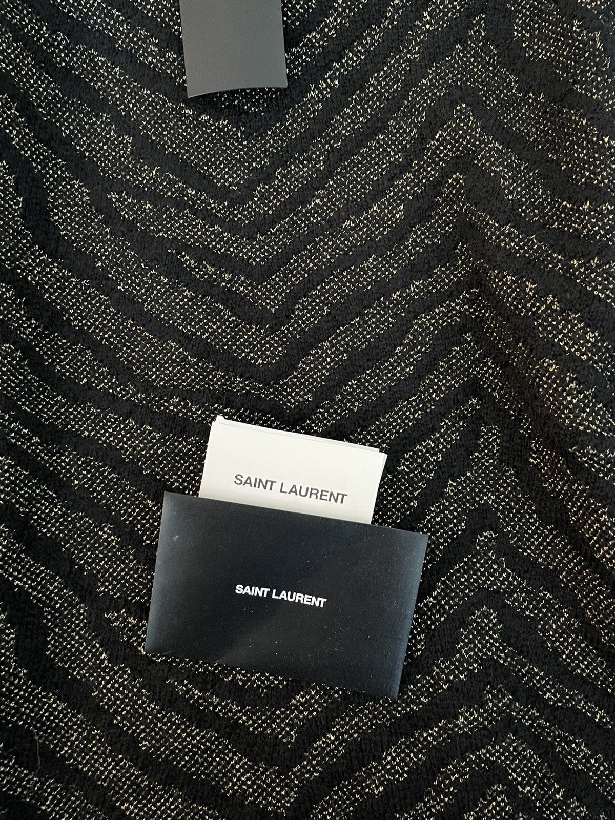 Hedi Slimane × Saint Laurent Paris × Yves Saint Laurent $1,500Value Super Rare Zebra Lurex Jacquard Sweater 100% New Size US L / EU 52-54 / 3 - 13 Thumbnail
