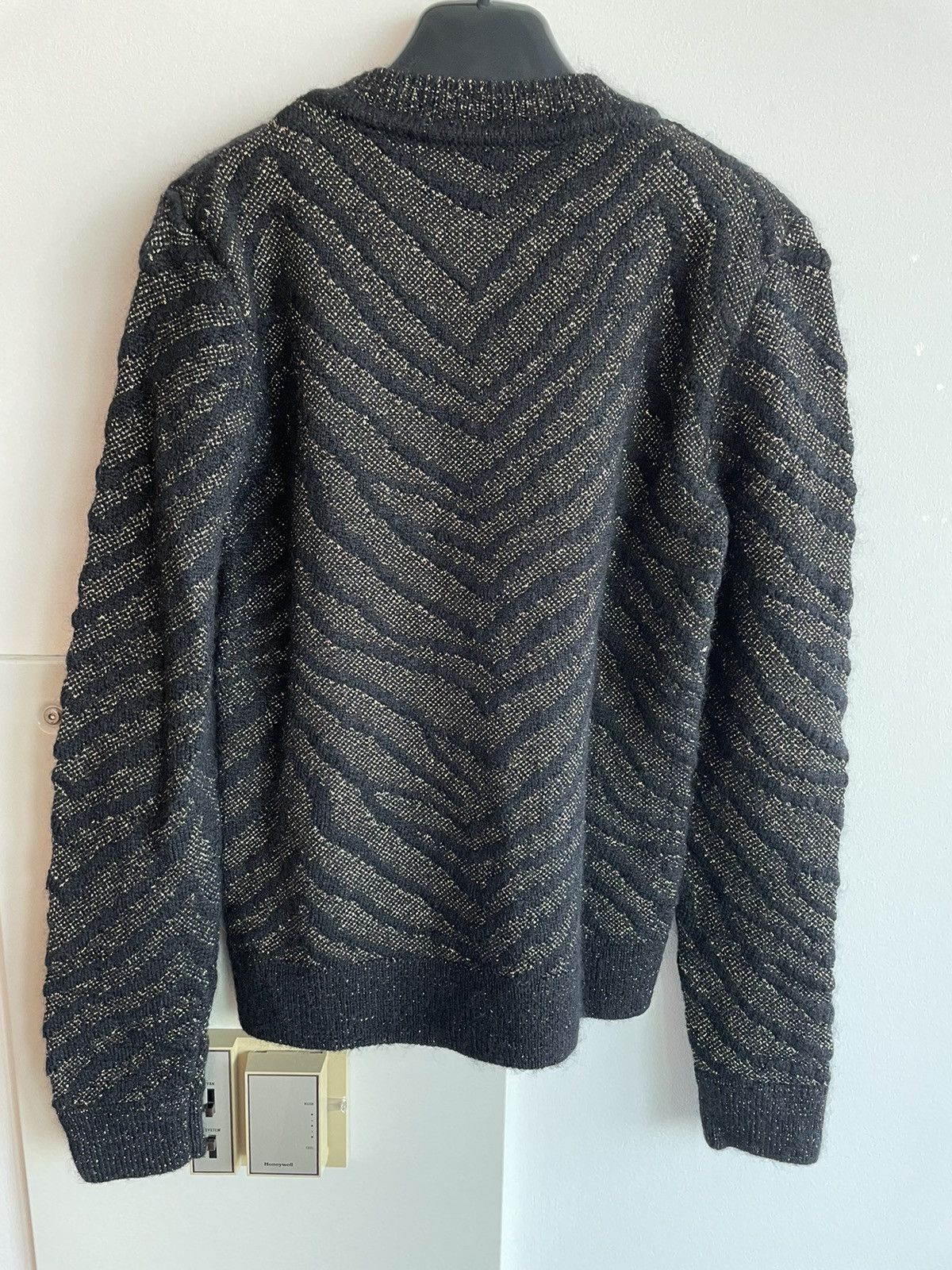 Hedi Slimane × Saint Laurent Paris × Yves Saint Laurent $1,500Value Super Rare Zebra Lurex Jacquard Sweater 100% New Size US L / EU 52-54 / 3 - 6 Thumbnail