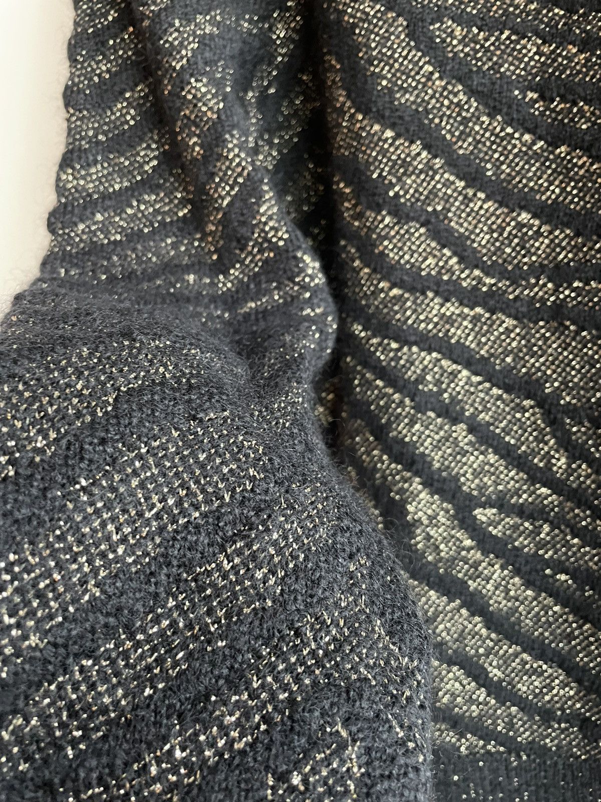 Hedi Slimane × Saint Laurent Paris × Yves Saint Laurent $1,500Value Super Rare Zebra Lurex Jacquard Sweater 100% New Size US L / EU 52-54 / 3 - 8 Thumbnail