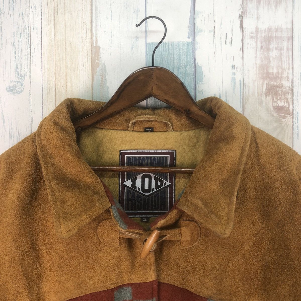 Native × Vintage Rare Vintage Aztec Navajo Wool Leather Jacket Size US XL / EU 56 / 4 - 3 Thumbnail