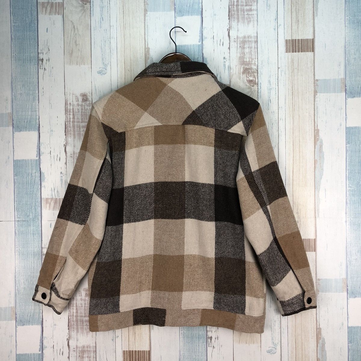 Japanese Brand × Vintage Vintage Oujinshi Japanese Brand Plaid Tartan Wool Jacket Size US M / EU 48-50 / 2 - 2 Thumbnail