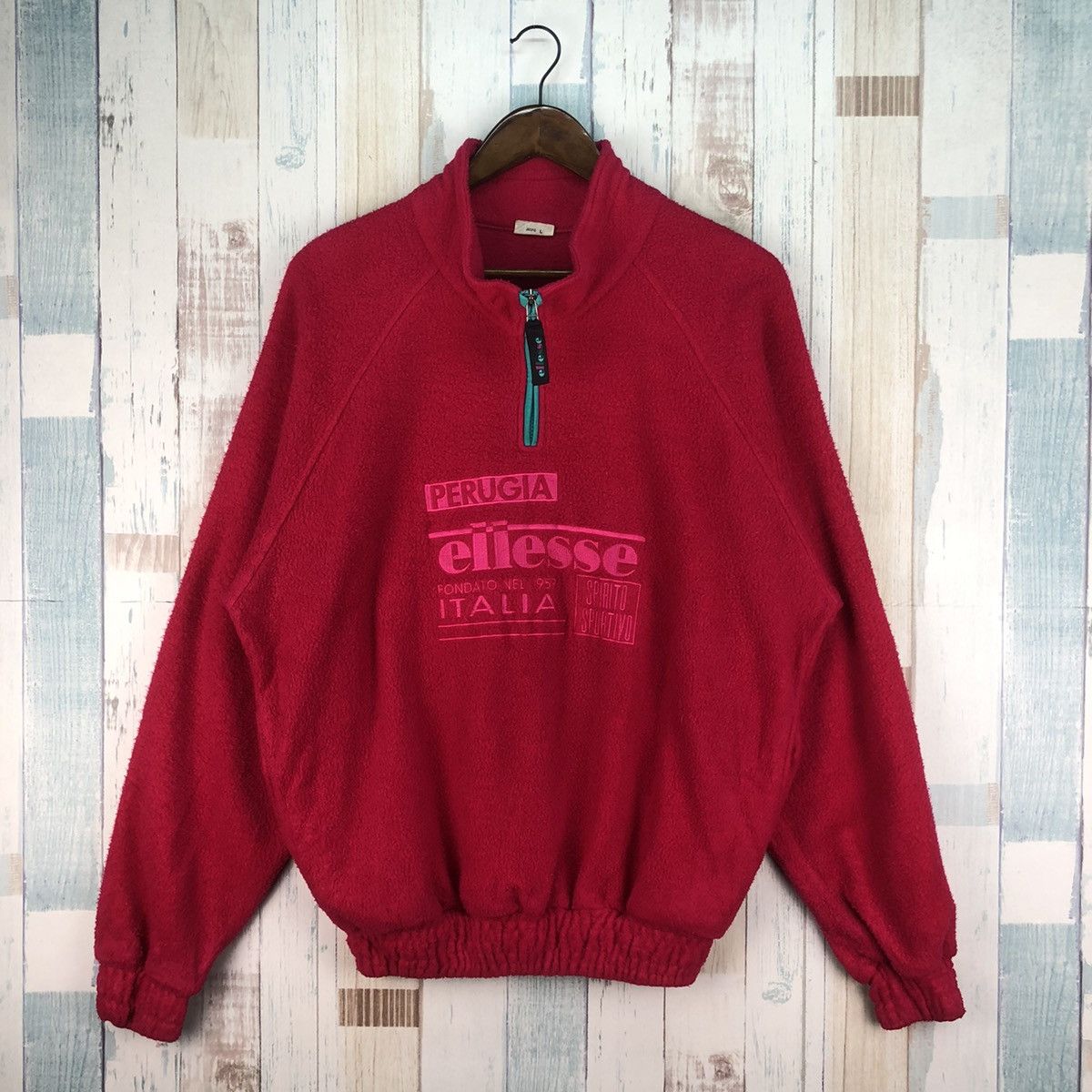 Vintage Ellesse Perugia Italia Embroidery Big Logo Fleece