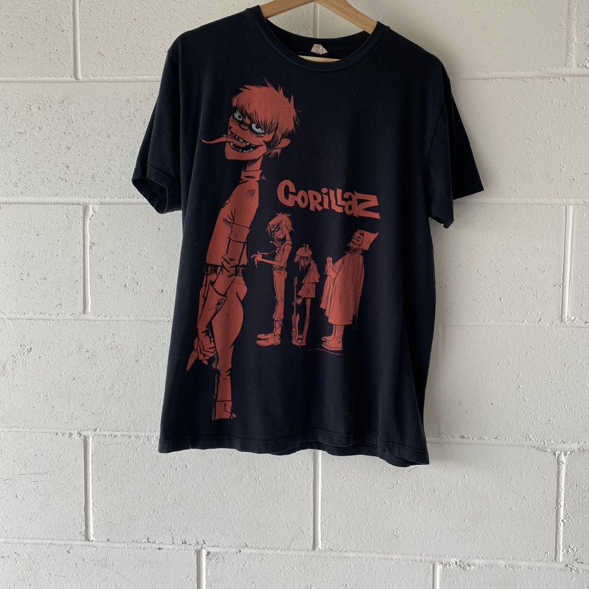 TULTEX GORILLAZ Gorillaz Band T-Shirt, Men's Size Medium cotton black type Vintage Second Hand