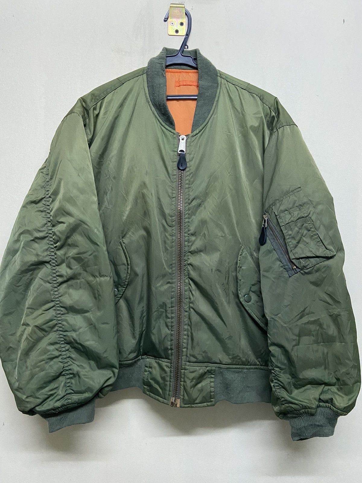 ジャケット・アウター 90s GREENBRIER MA-1 jacket olive LARGE 90s GREENBRIER MA-1 jacket olive LARGE Greenbrier 'Vintage