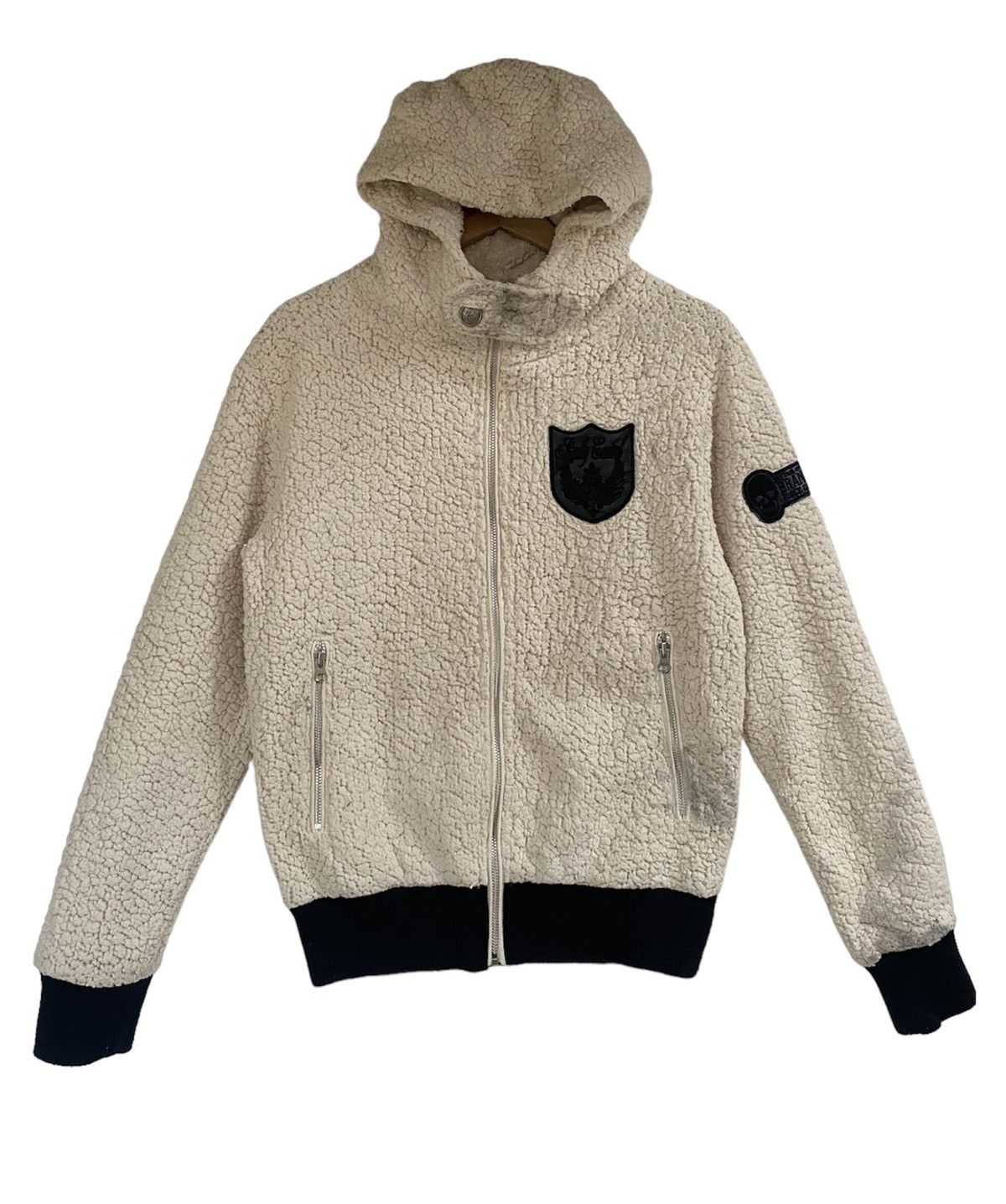Japanese Brand Vintage sherpa hooded zipper skull Size US M / EU 48-50 / 2 - 2 Thumbnail