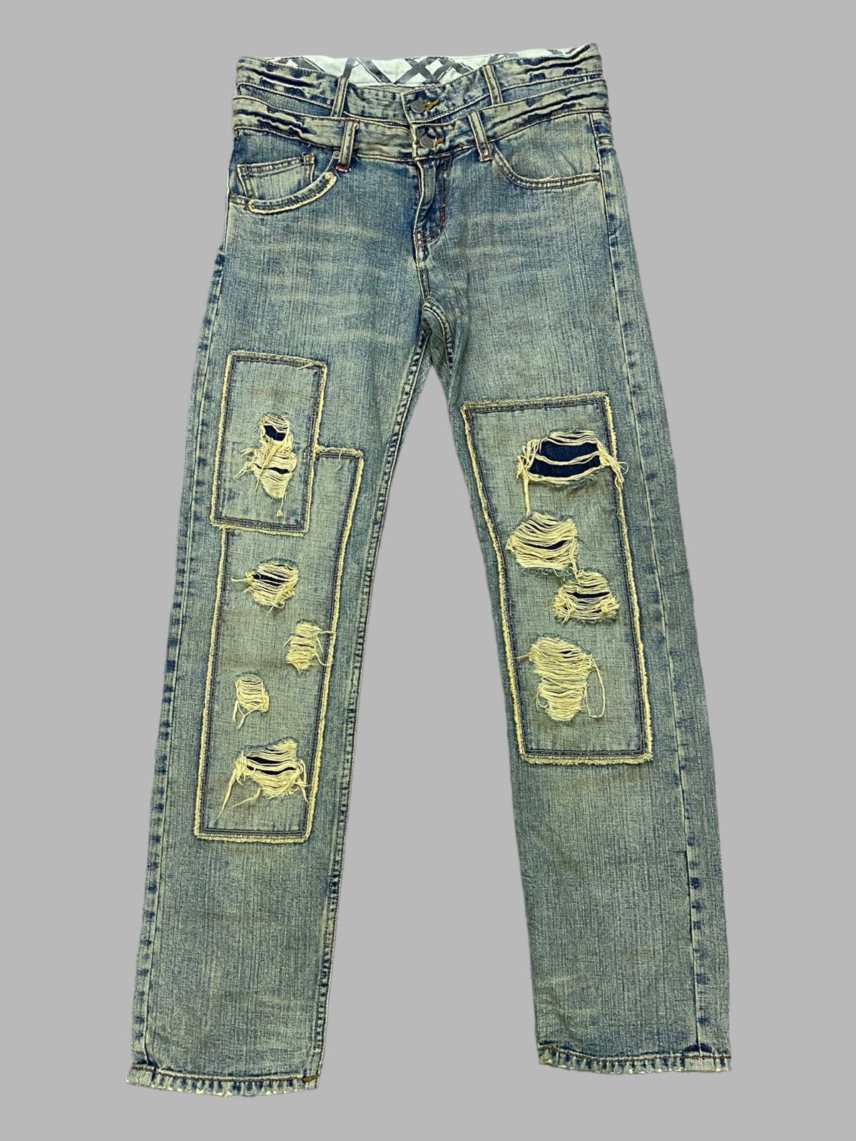 VINTAGE RATTLE TRAP RUSTY DOUBLE WAIST DENIM JEANS