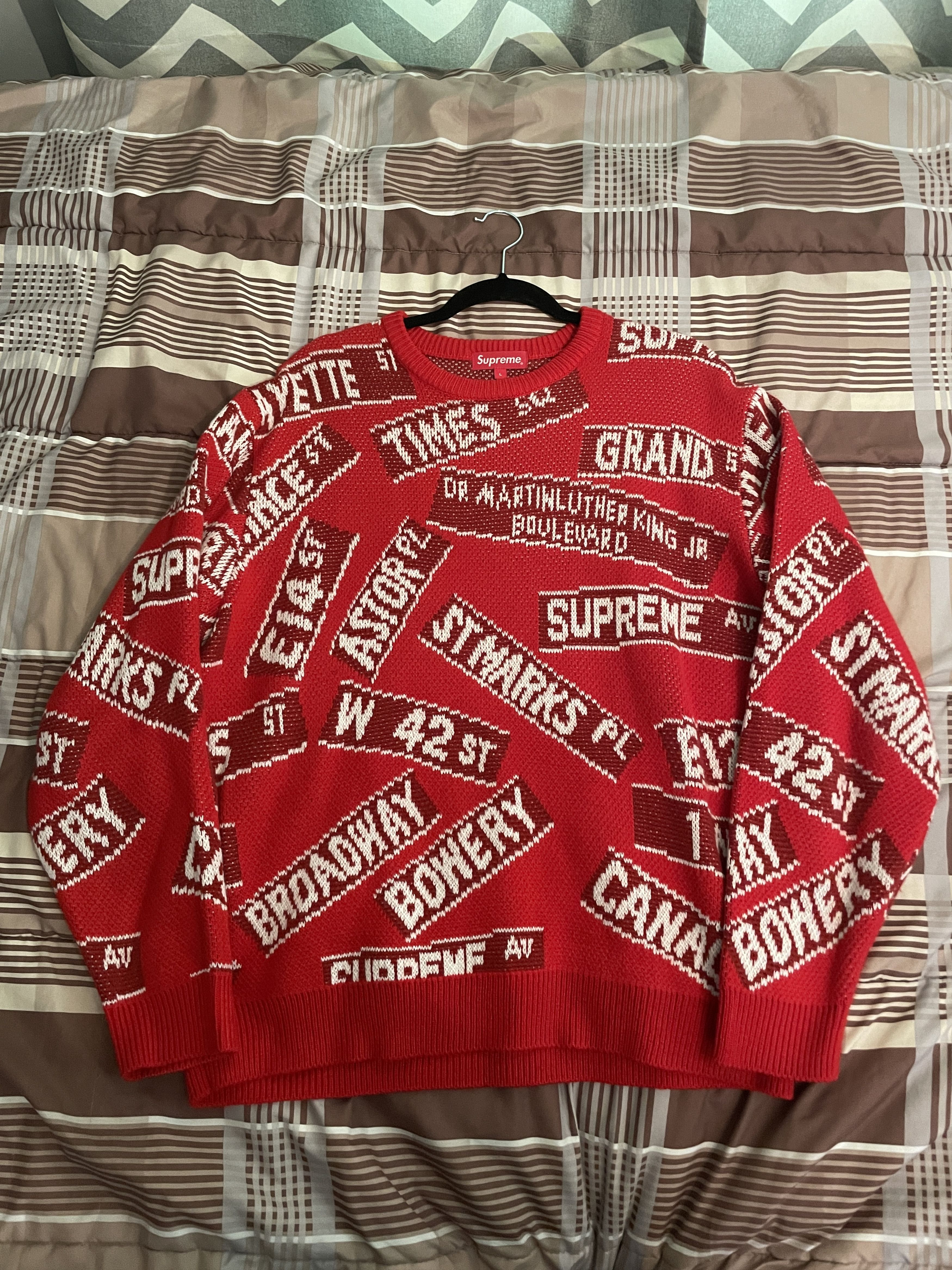 Supreme Street Signs Sweater | Grailed