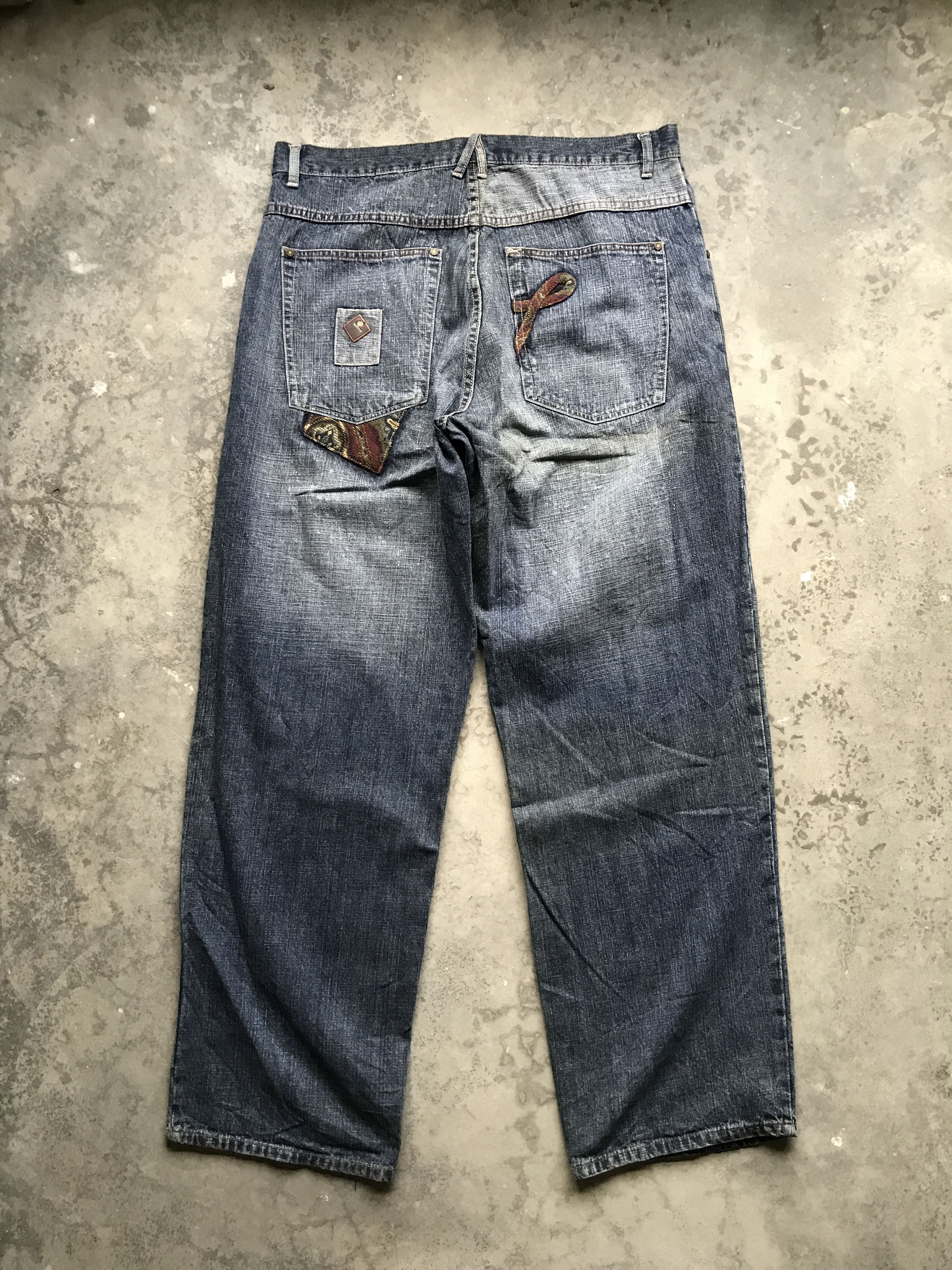 Designer × Pelle Pelle 💥BAGGY💥D55 pellepelle Hip hop Baggy Light Jeans Size US 37 - 12 Thumbnail