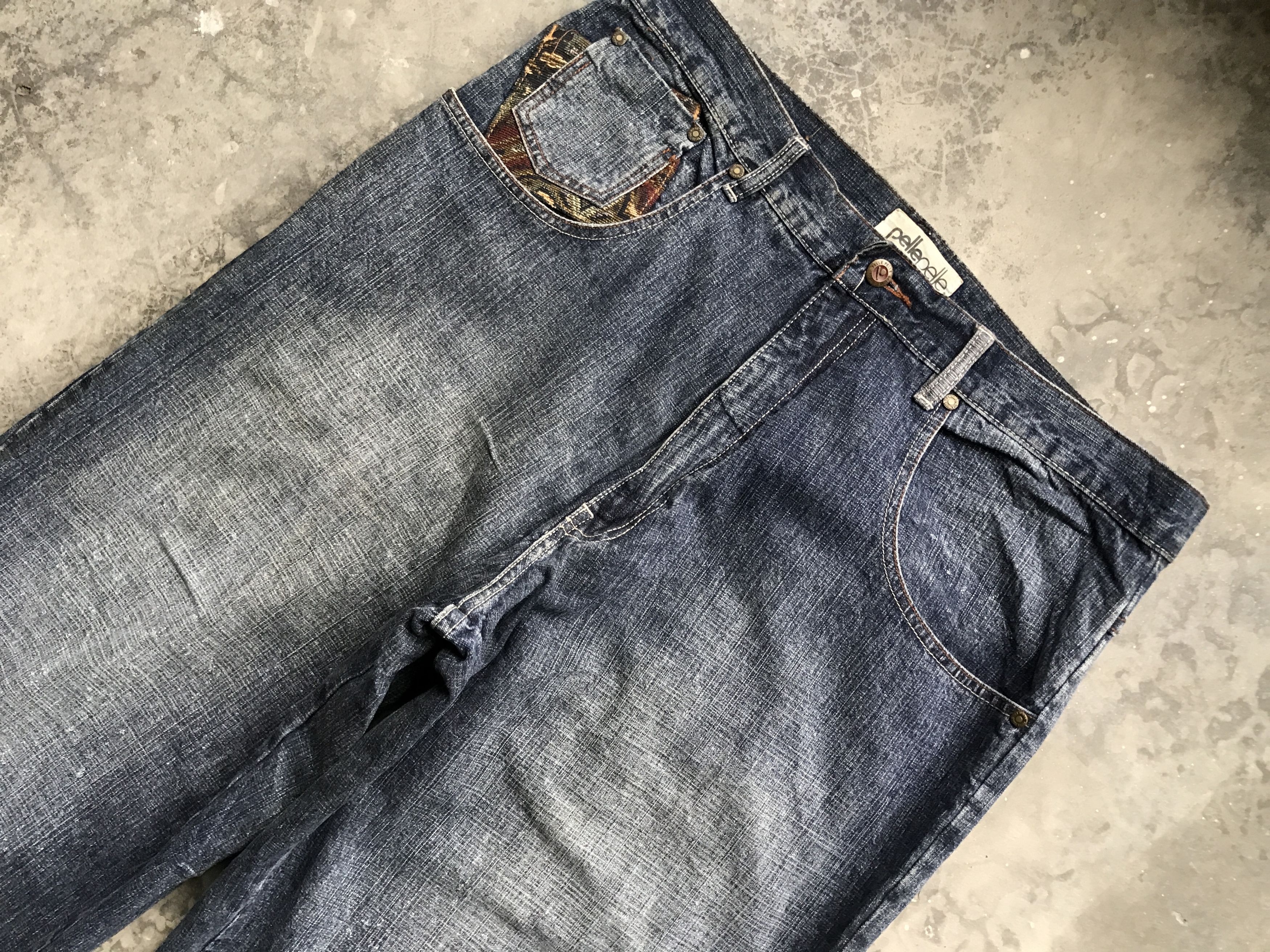 Designer × Pelle Pelle 💥BAGGY💥D55 pellepelle Hip hop Baggy Light Jeans Size US 37 - 4 Thumbnail
