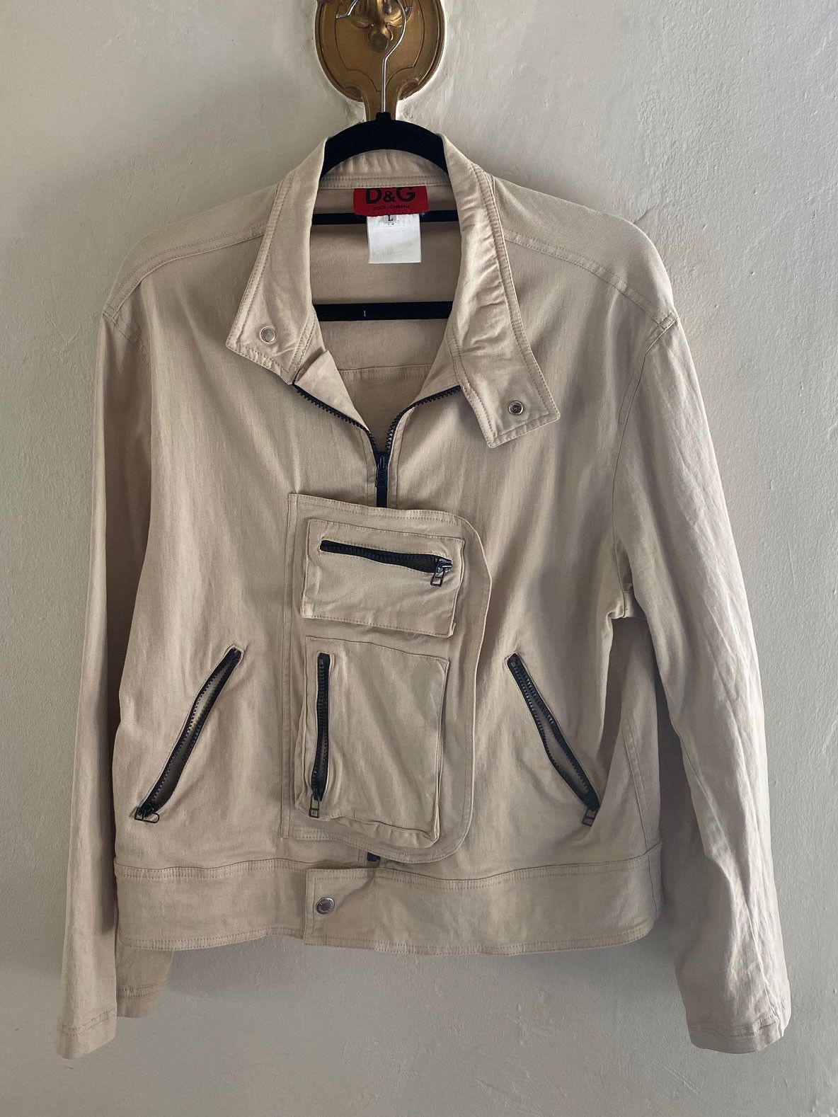 Dolce & Gabbana Beige Cotton Button Up Fitted Cropped Jacket main image 0